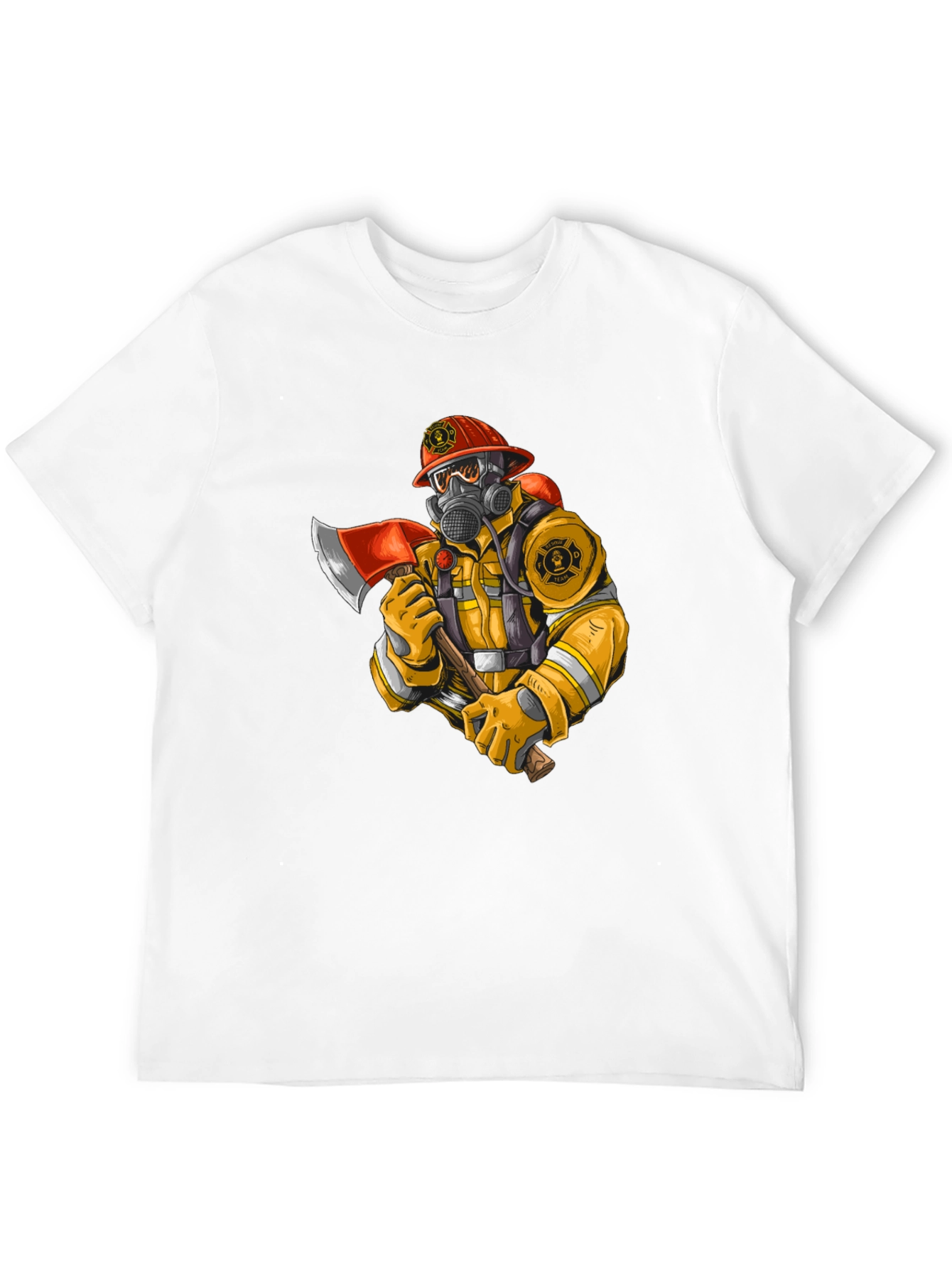 Firefighter Graphic Tee - Axe Wielding Hero Shirt