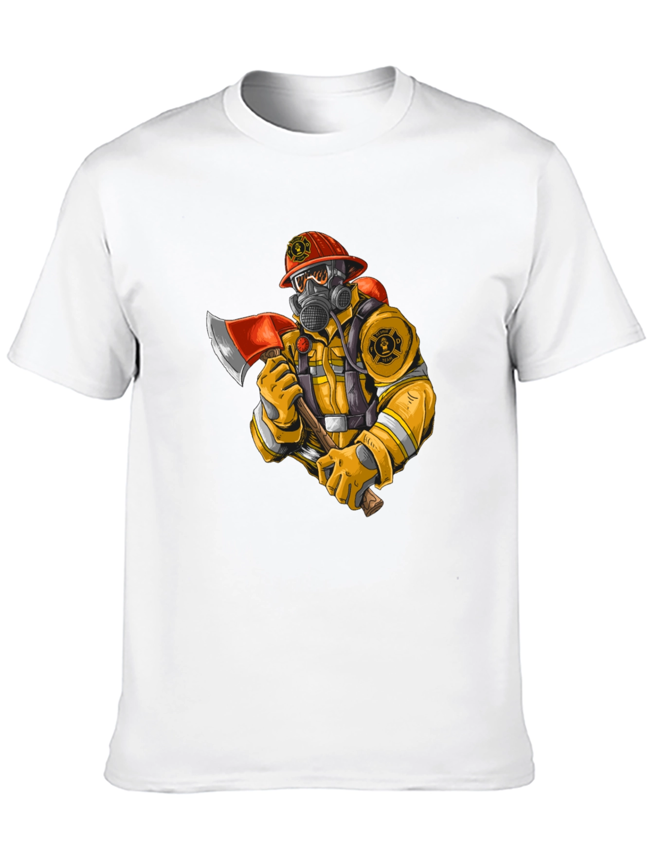 Firefighter Graphic Tee - Axe Wielding Hero Shirt