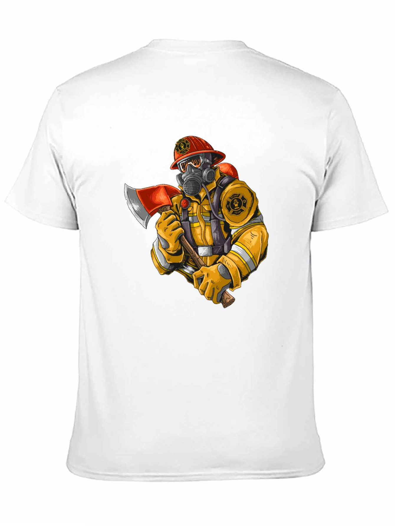Firefighter Graphic Tee - Axe Wielding Hero Shirt