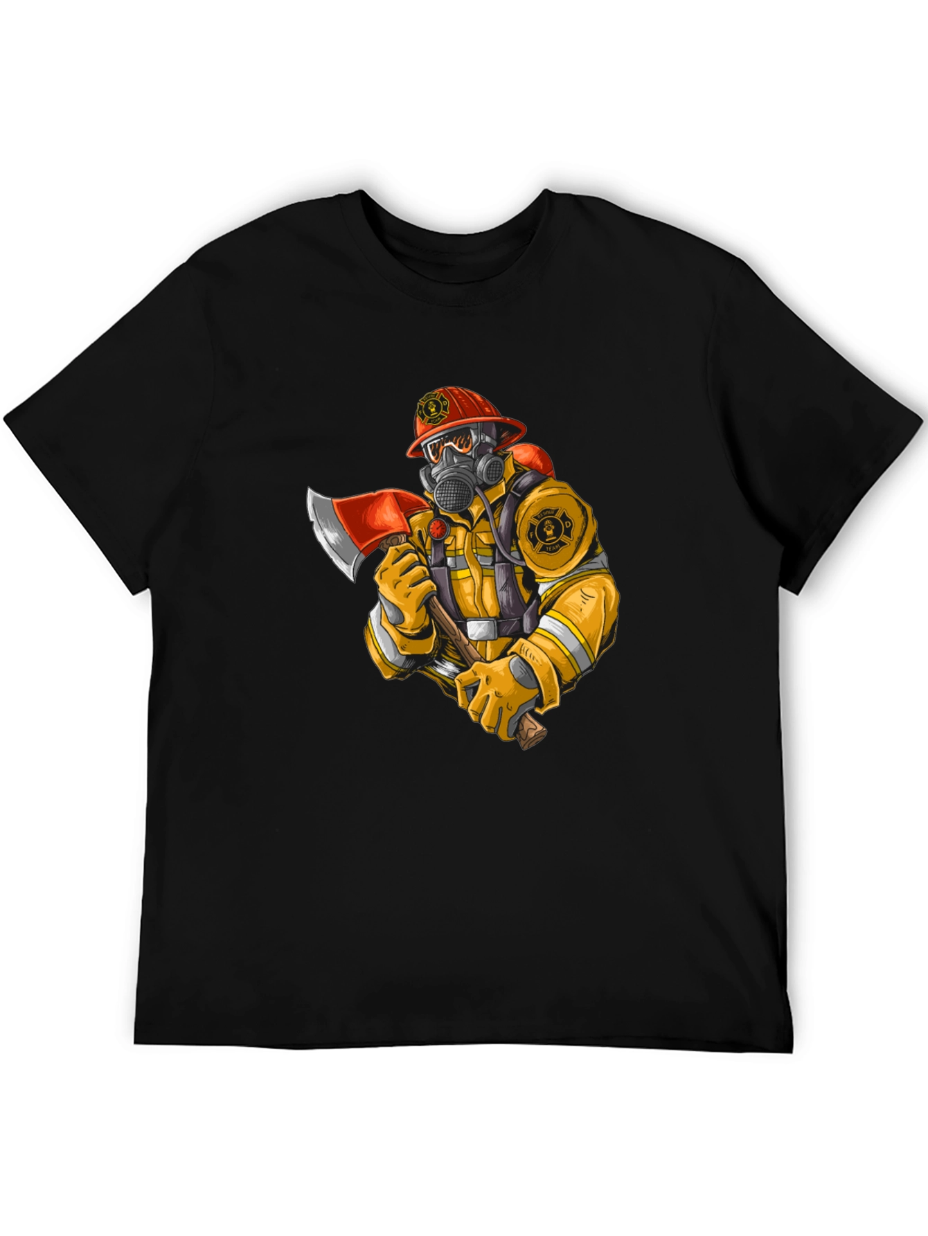 Firefighter Graphic Tee - Axe Wielding Hero Shirt