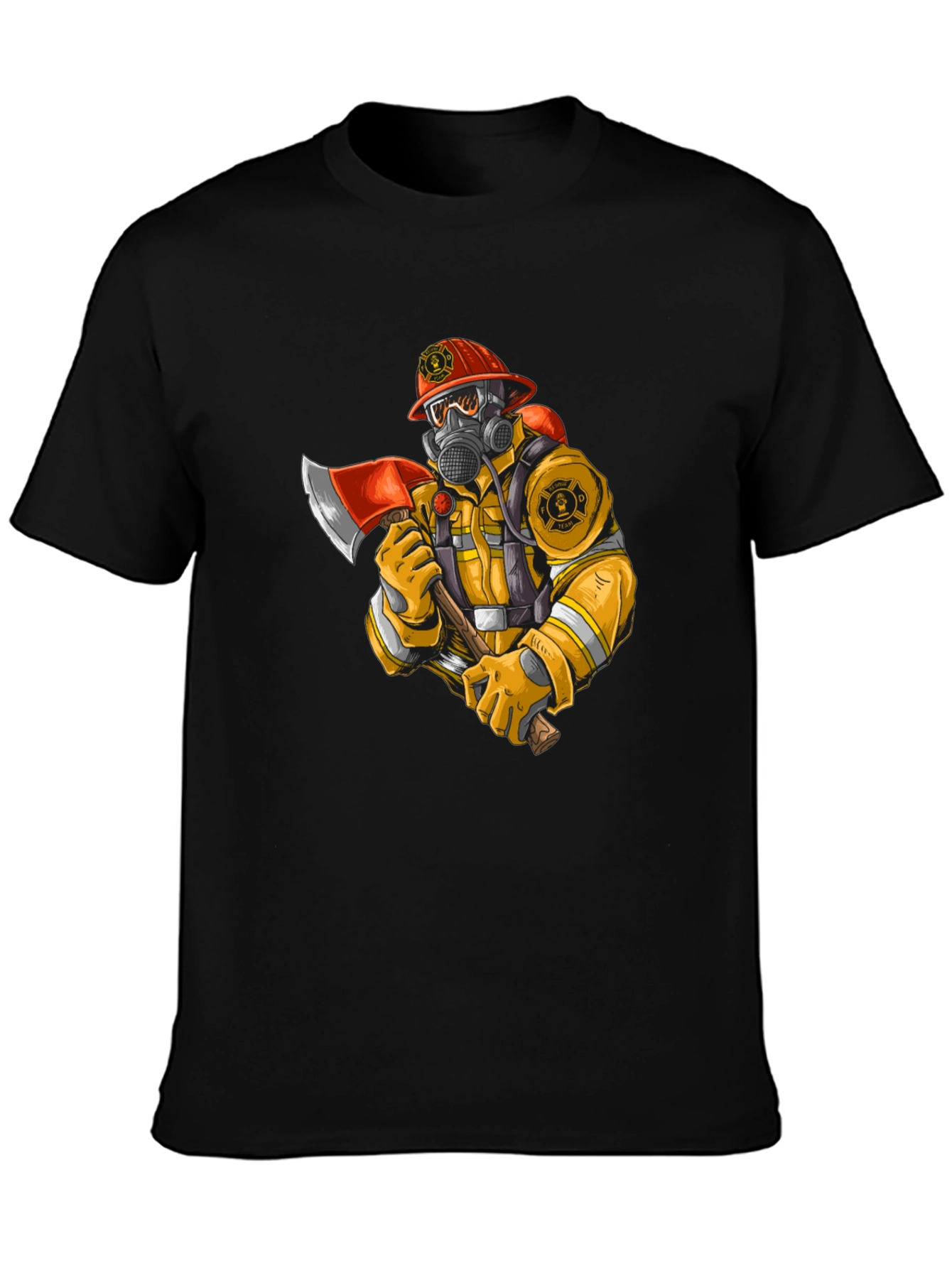 Firefighter Graphic Tee - Axe Wielding Hero Shirt
