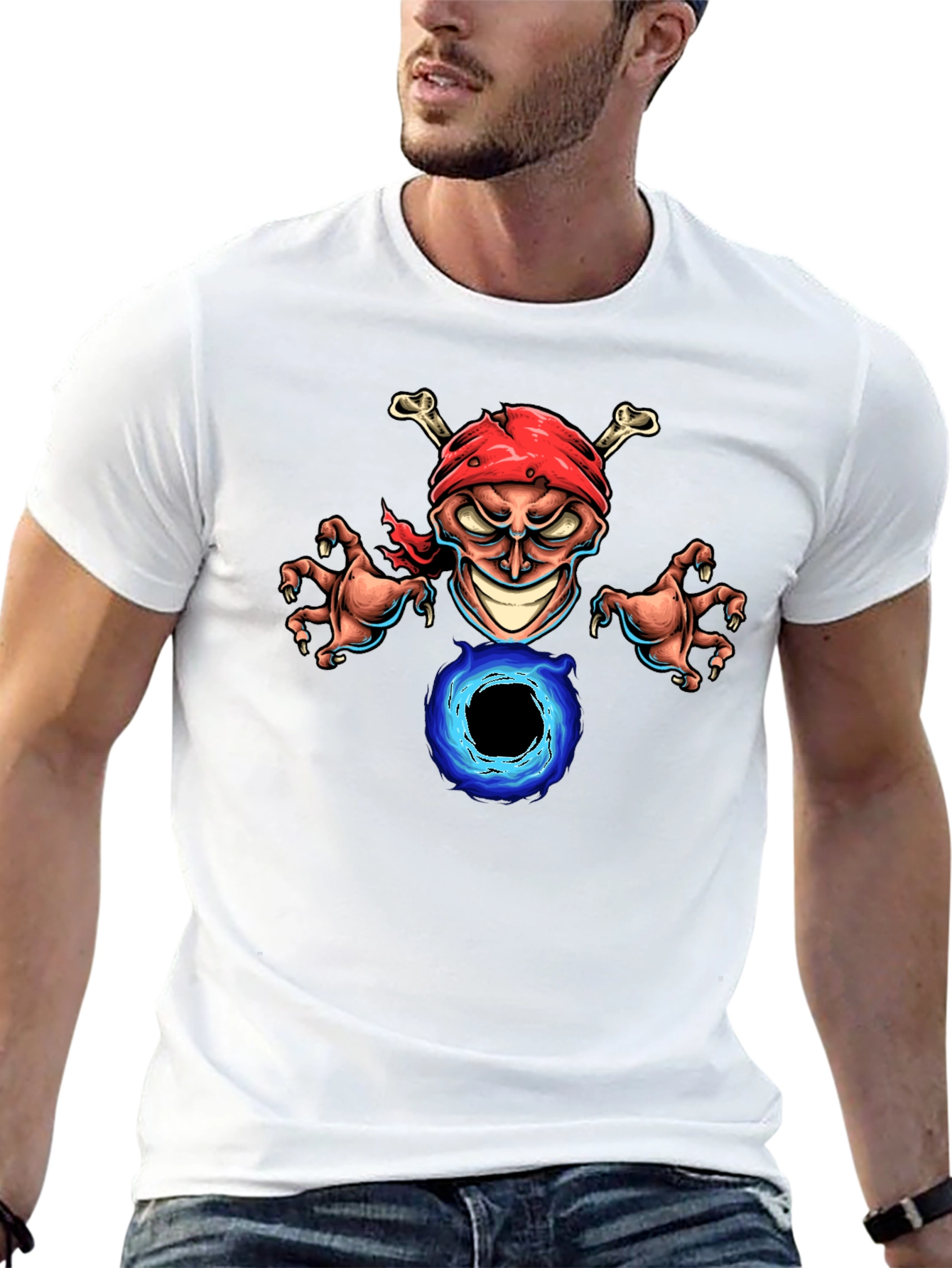 Skull Pirate Graphic Black T-Shirt