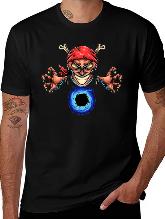 Skull Pirate Graphic Black T-Shirt