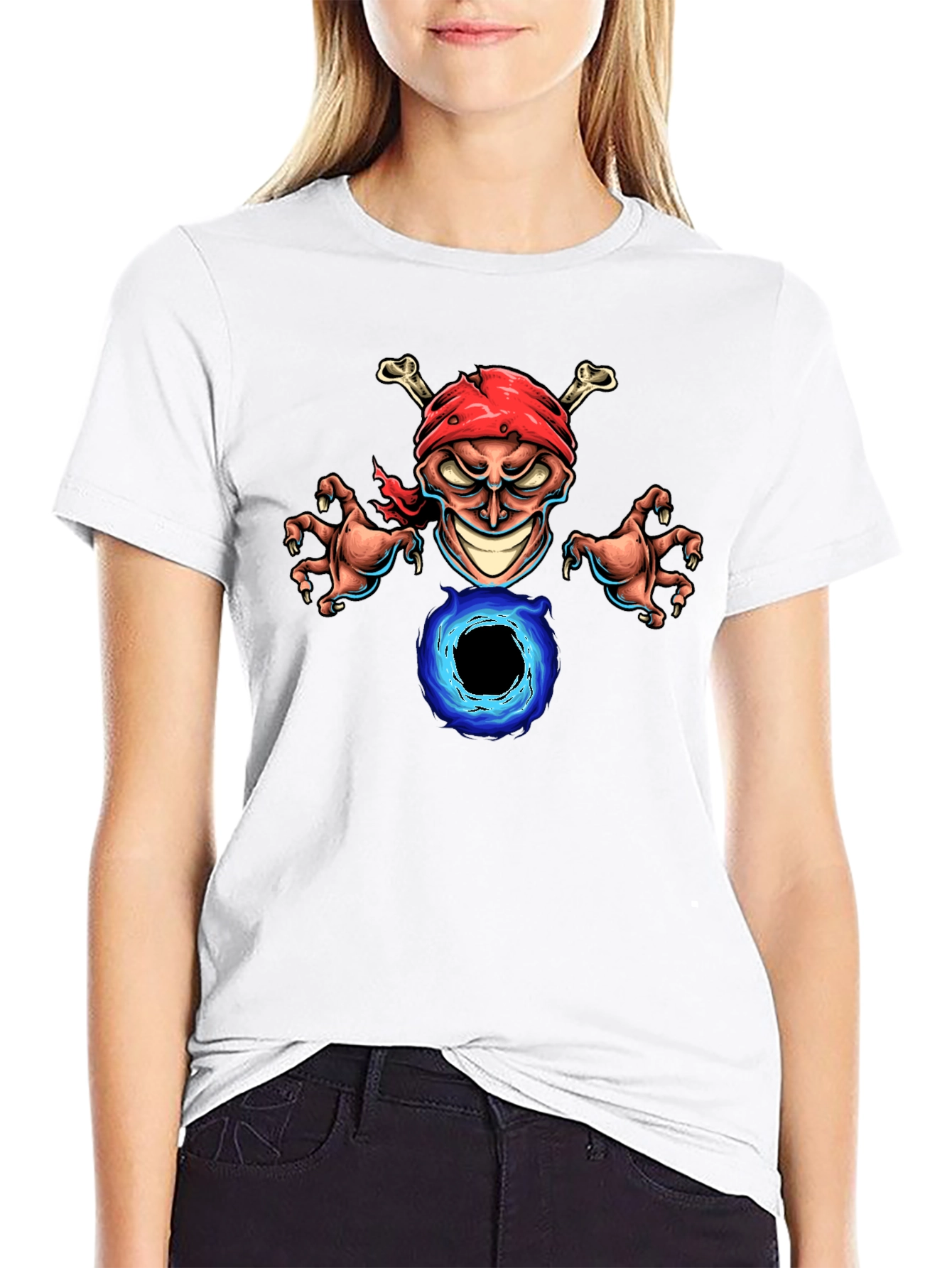Skull Pirate Graphic Black T-Shirt