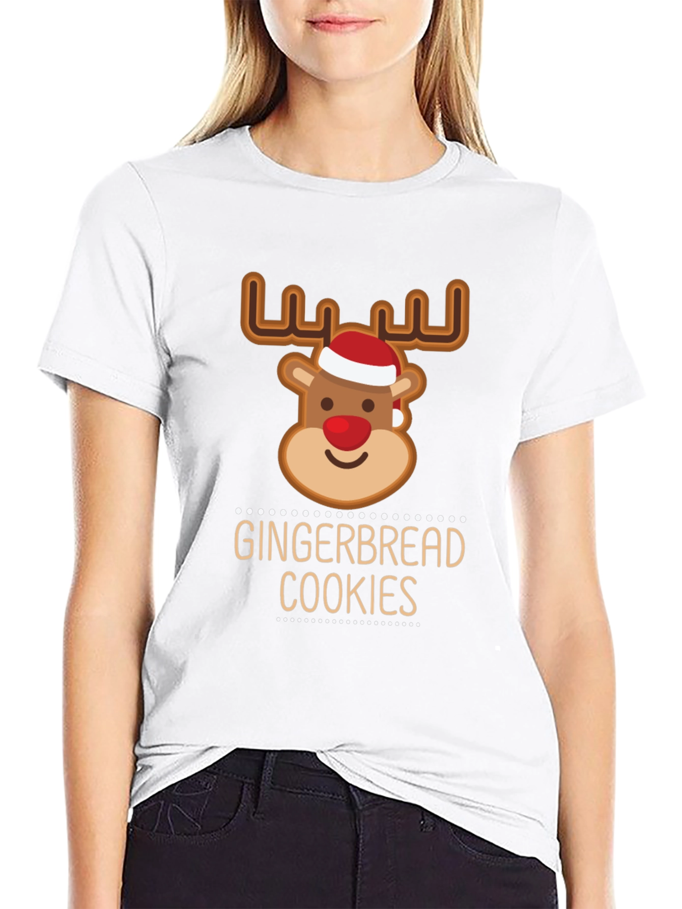 Gingerbread Cookies Reindeer Christmas T-Shirt