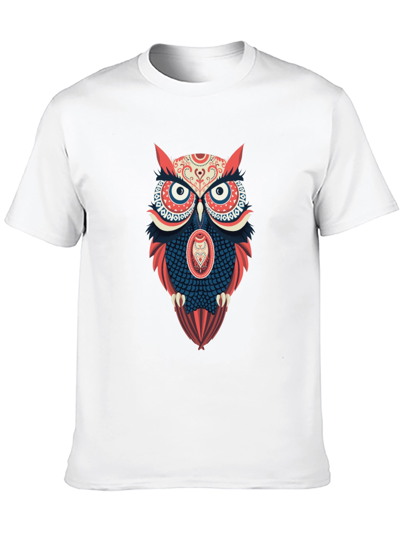 Owl Graphic Print Mens Black T-Shirt