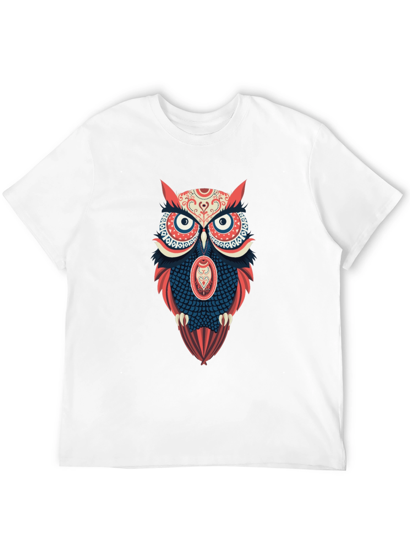 Owl Graphic Print Mens Black T-Shirt