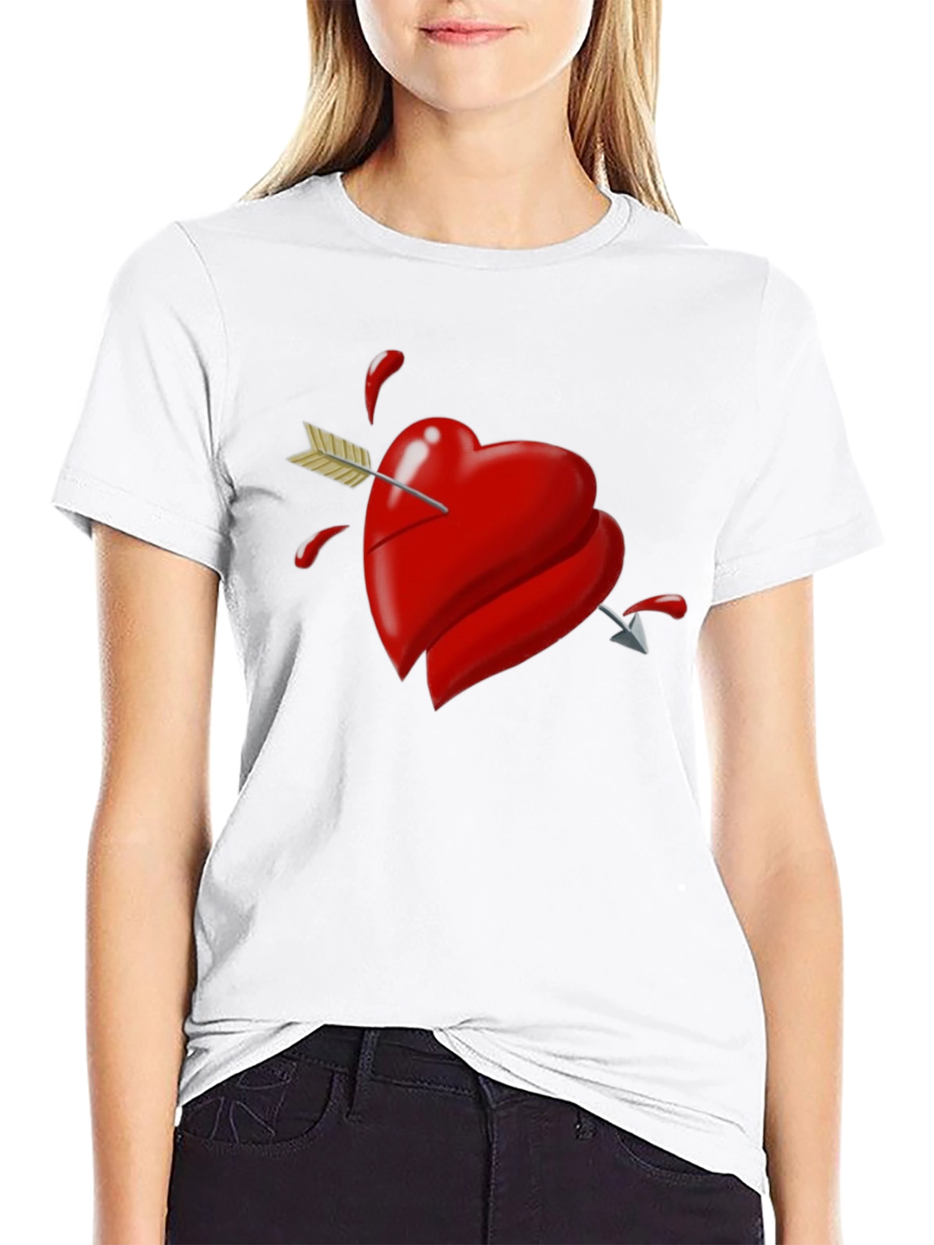 Heart Arrow Graphic Tee - Black T-Shirt
