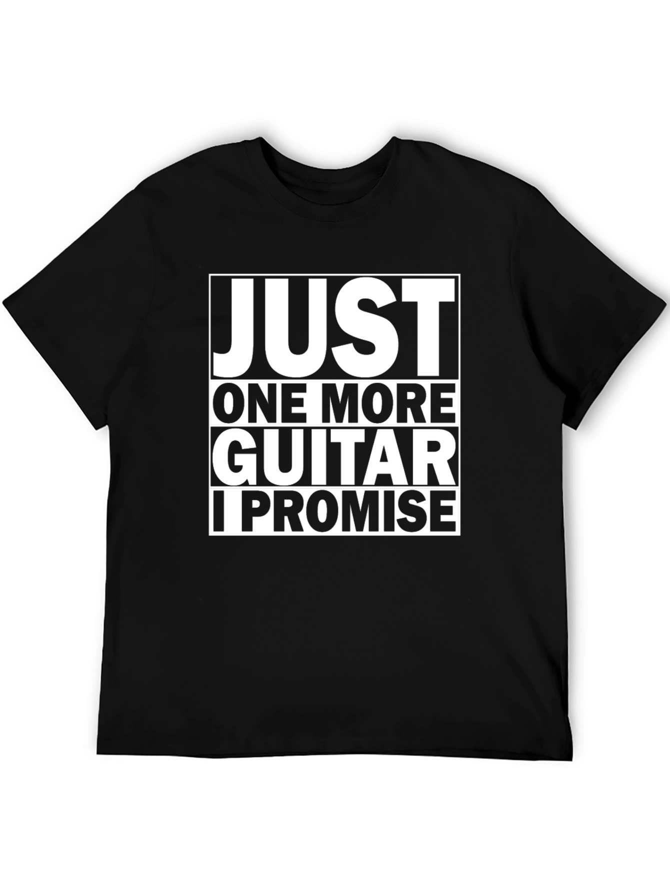 Just One More Guitar Funny Black T-Shirt