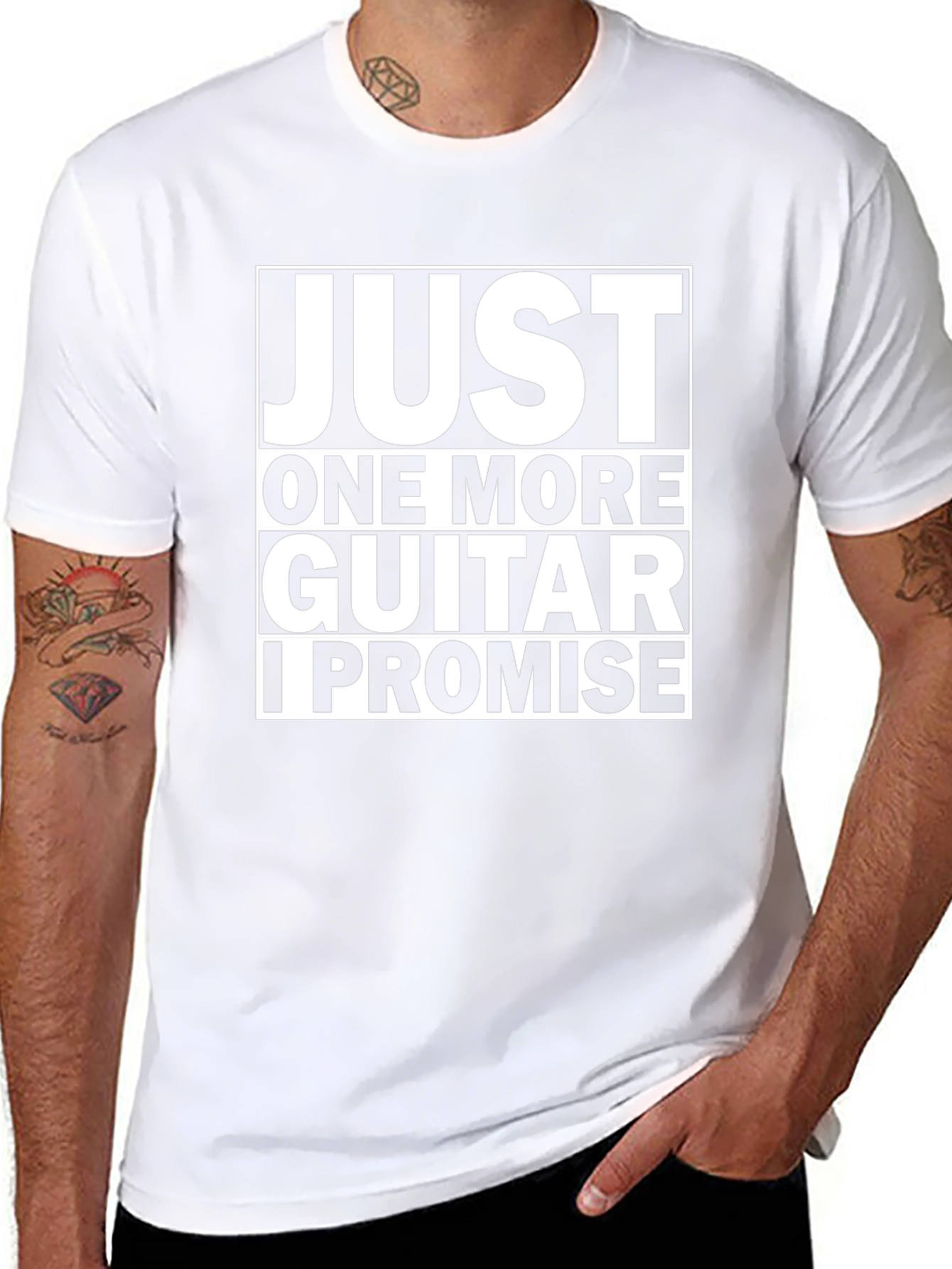 Just One More Guitar Funny Black T-Shirt