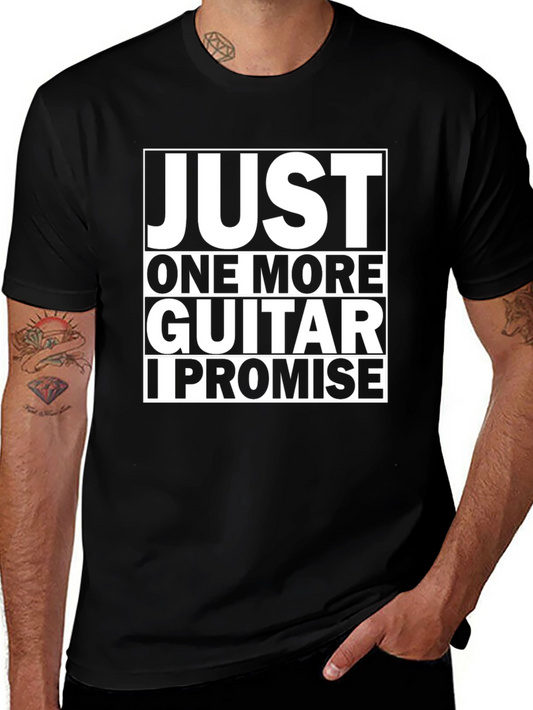 Just One More Guitar Funny Black T-Shirt