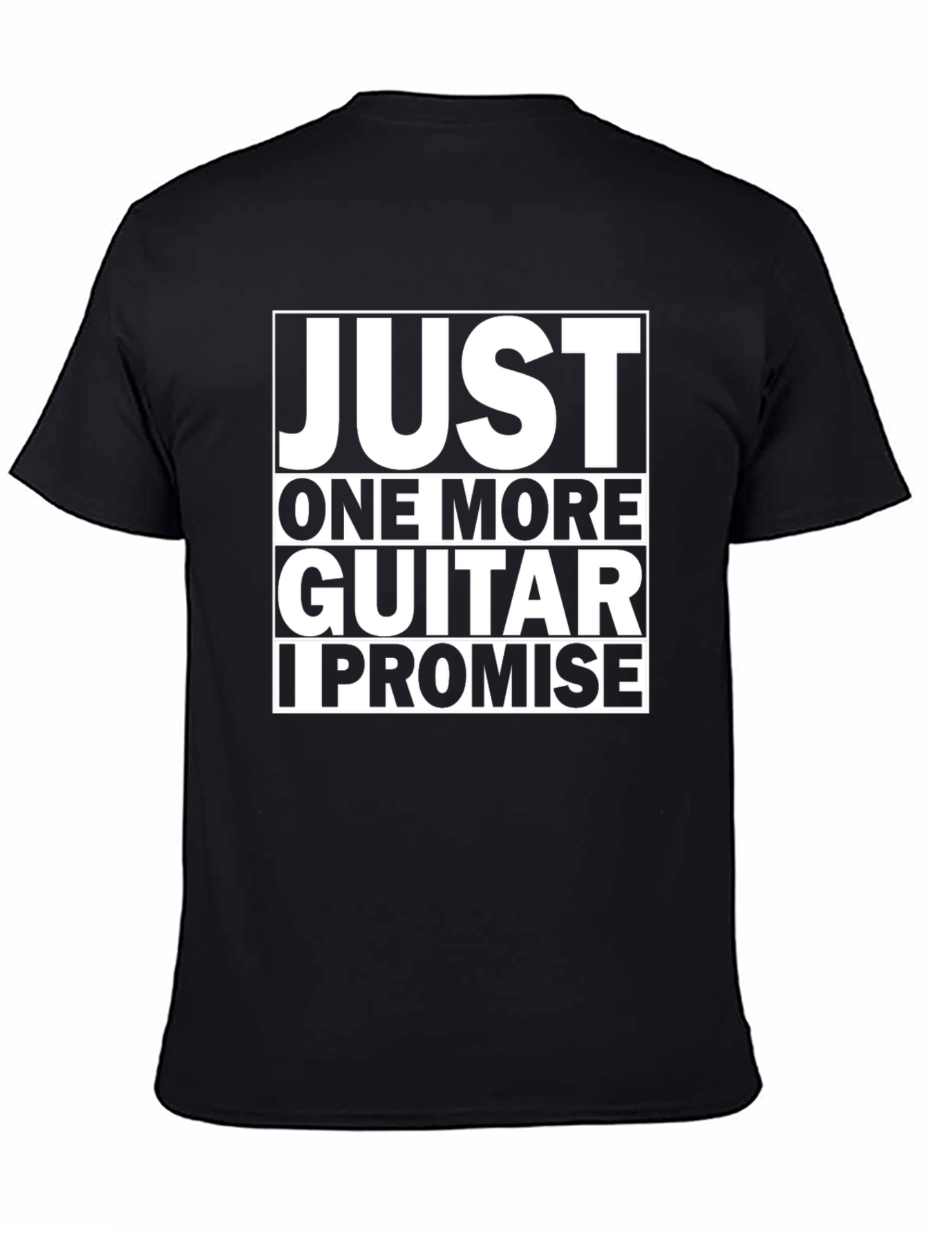 Just One More Guitar Funny Black T-Shirt