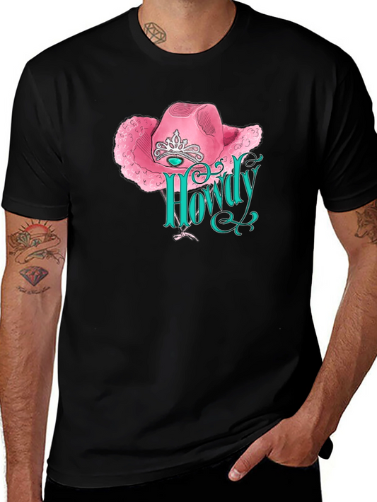 Howdy Cowgirl Tee - Pink Hat Design