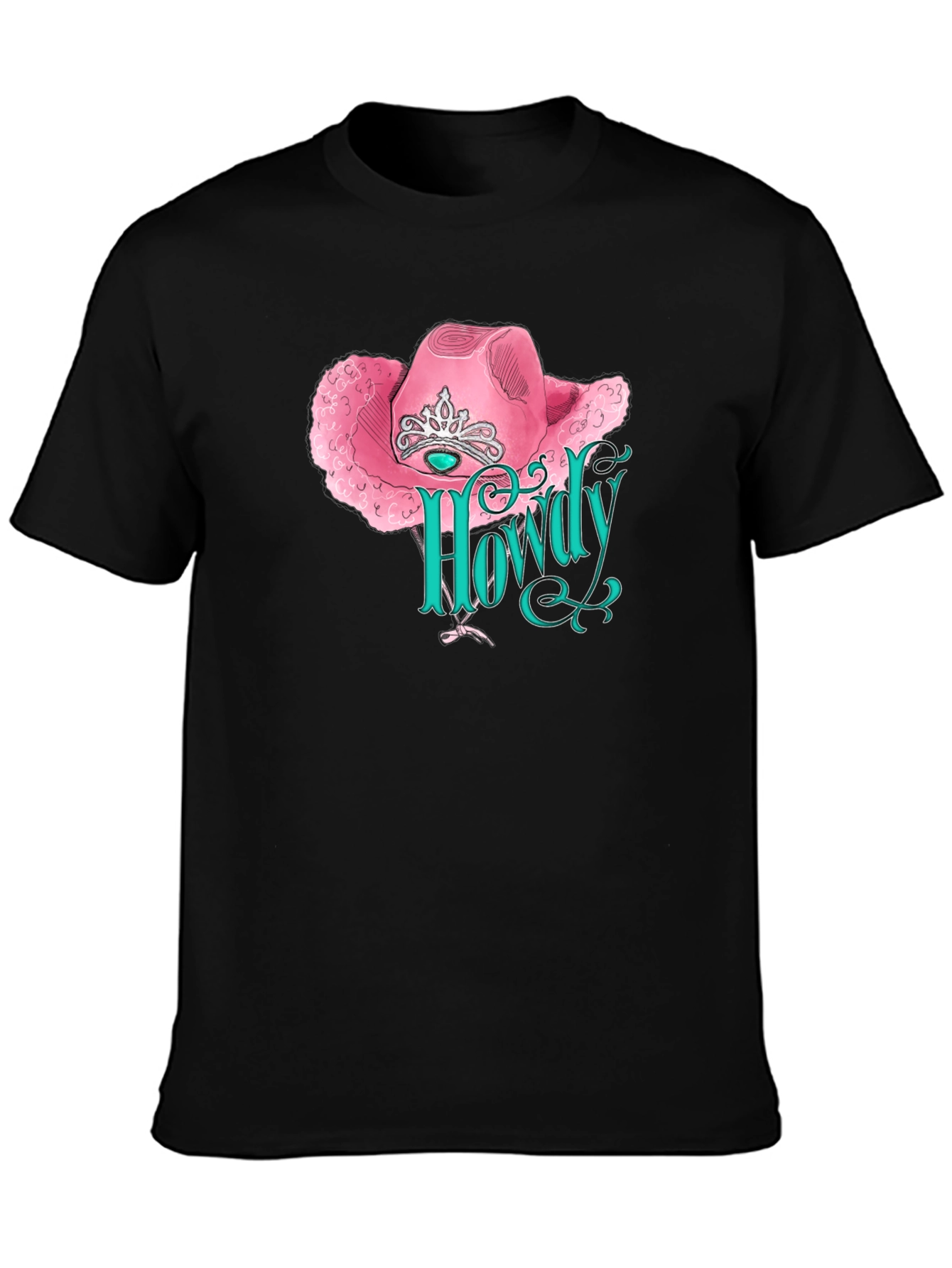 Howdy Cowgirl Tee - Pink Hat Design