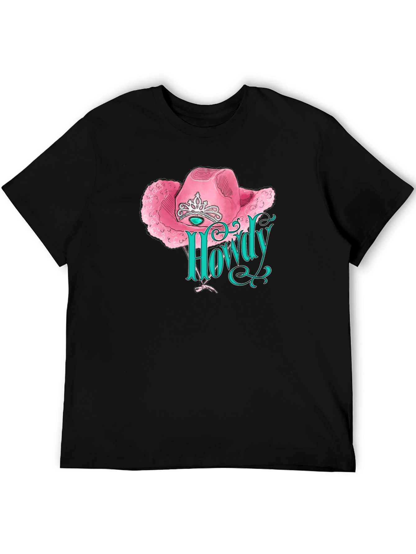 Howdy Cowgirl Tee - Pink Hat Design