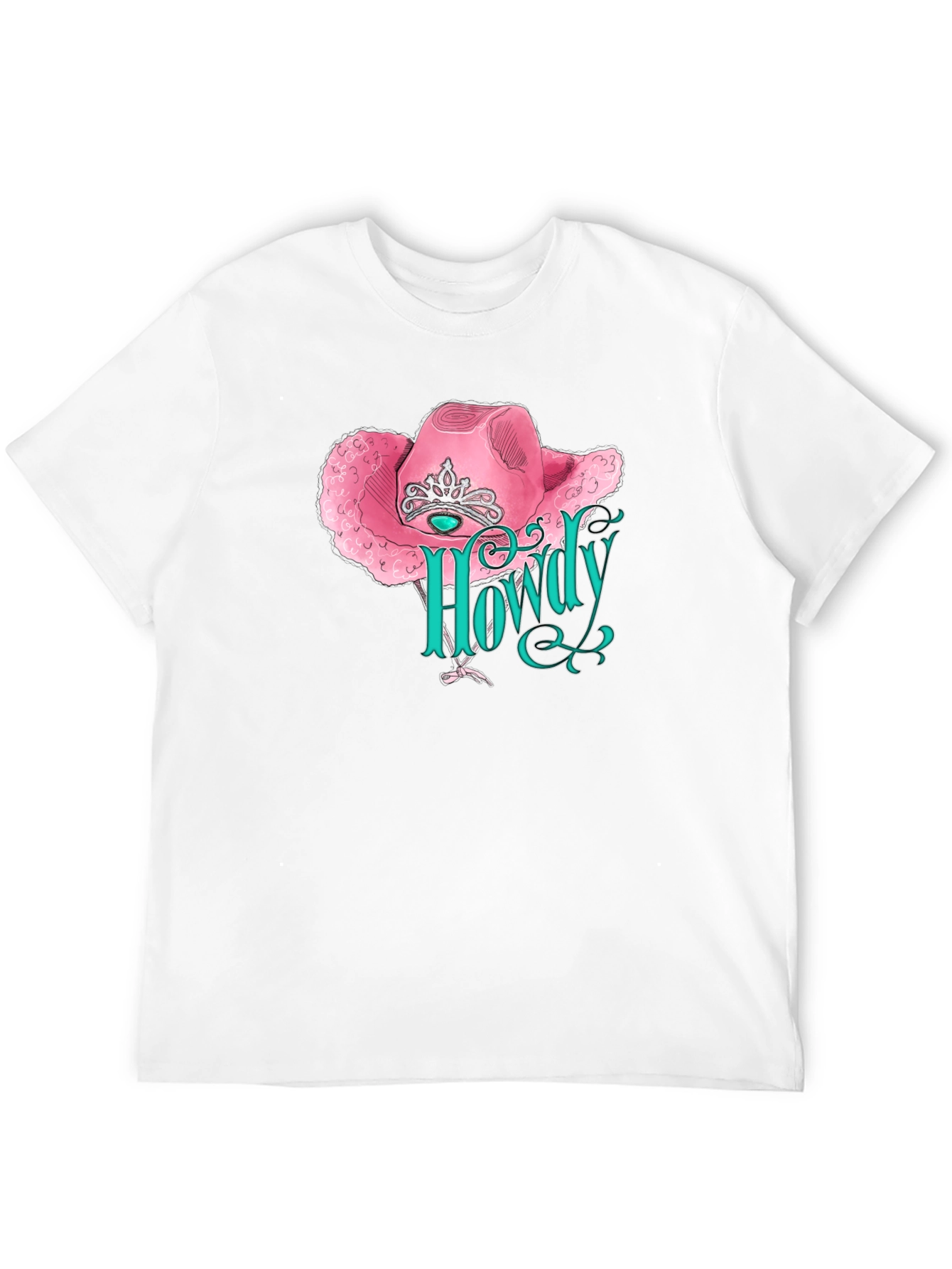 Howdy Cowgirl Tee - Pink Hat Design