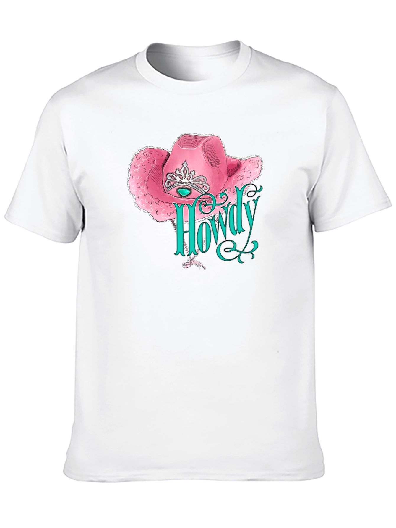 Howdy Cowgirl Tee - Pink Hat Design