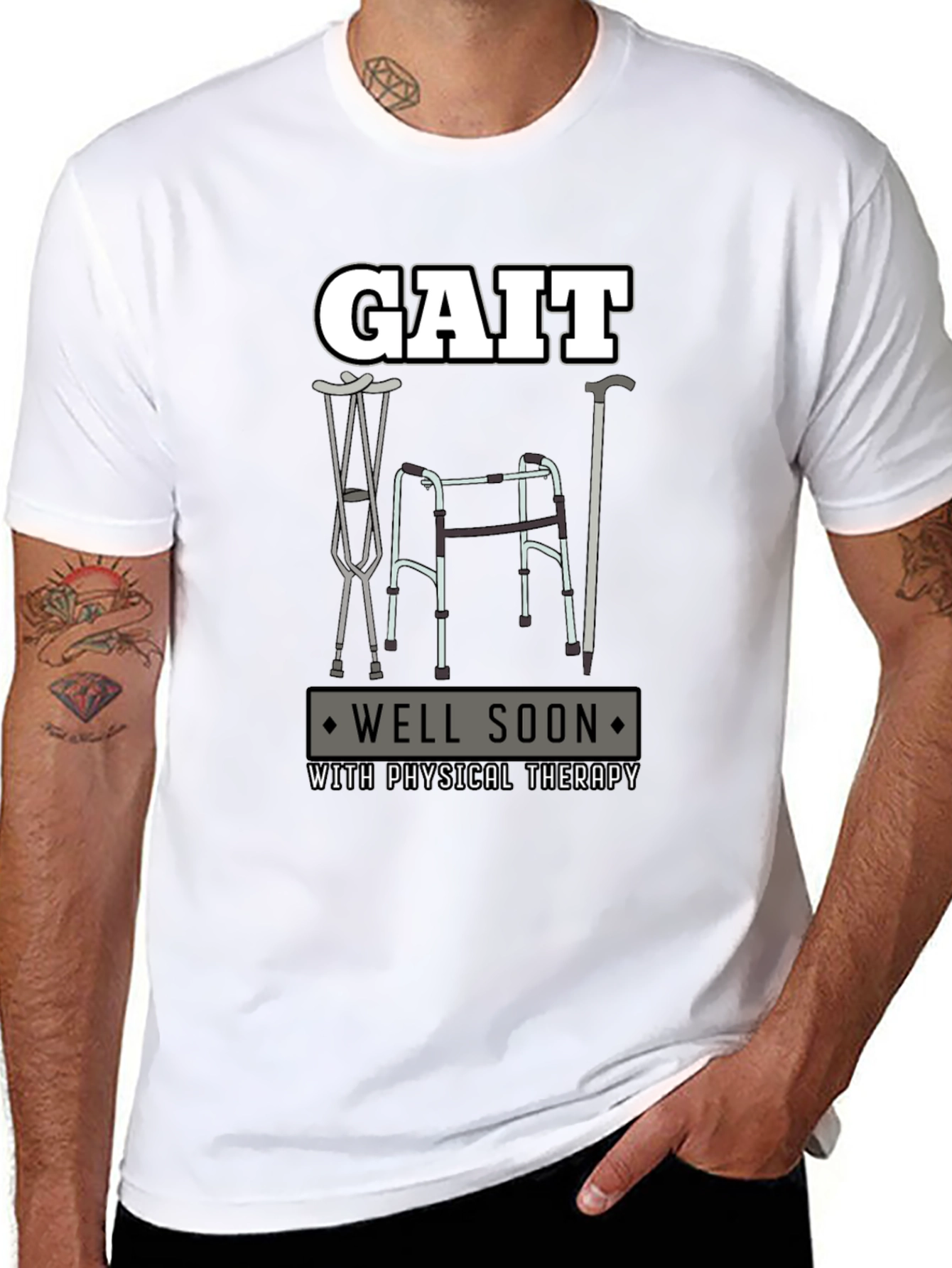 Gait Physical Therapy T-Shirt - Get Well Soon Tee