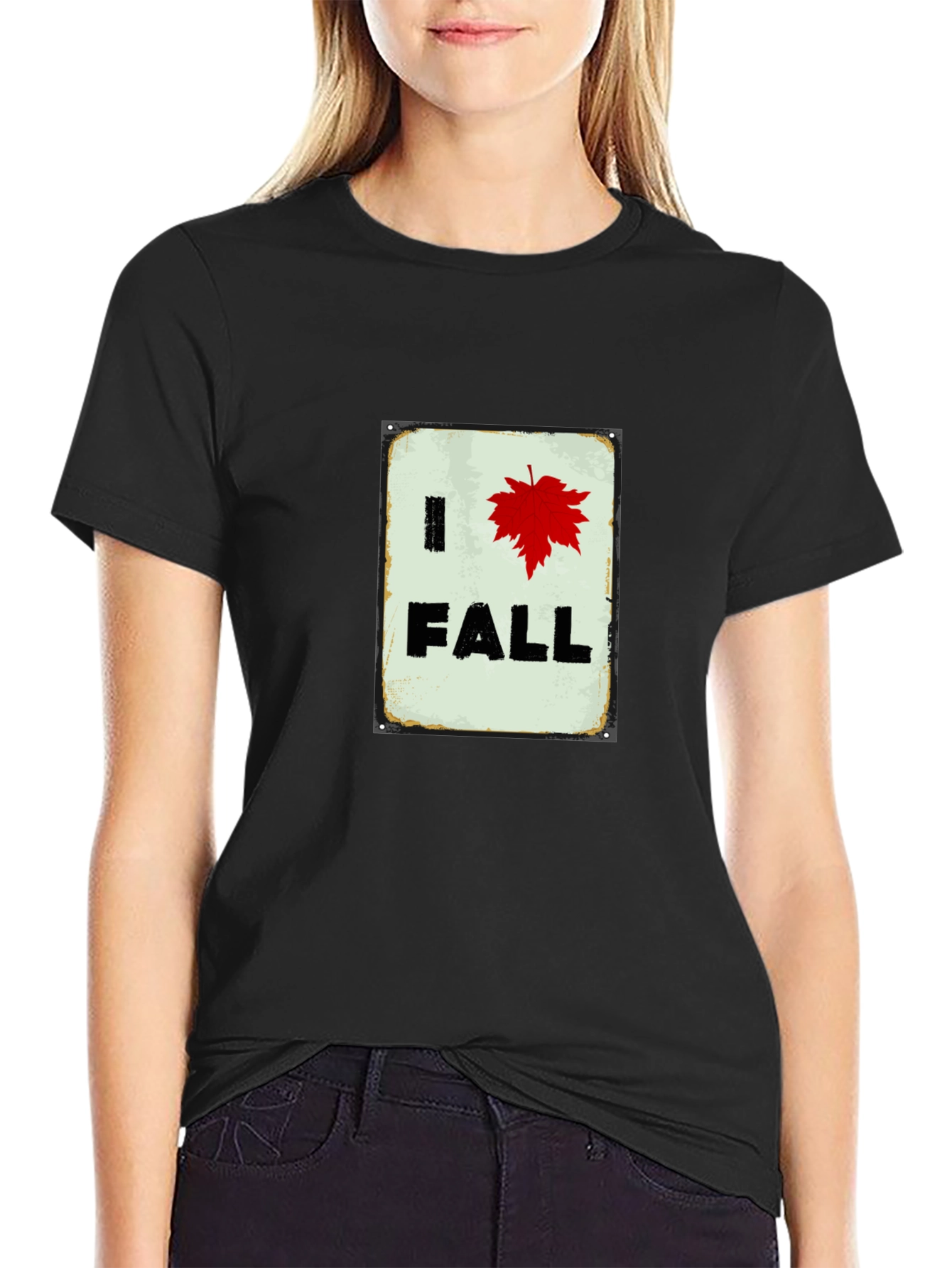 I Heart Fall T-Shirt - Red Leaf Autumn Tee
