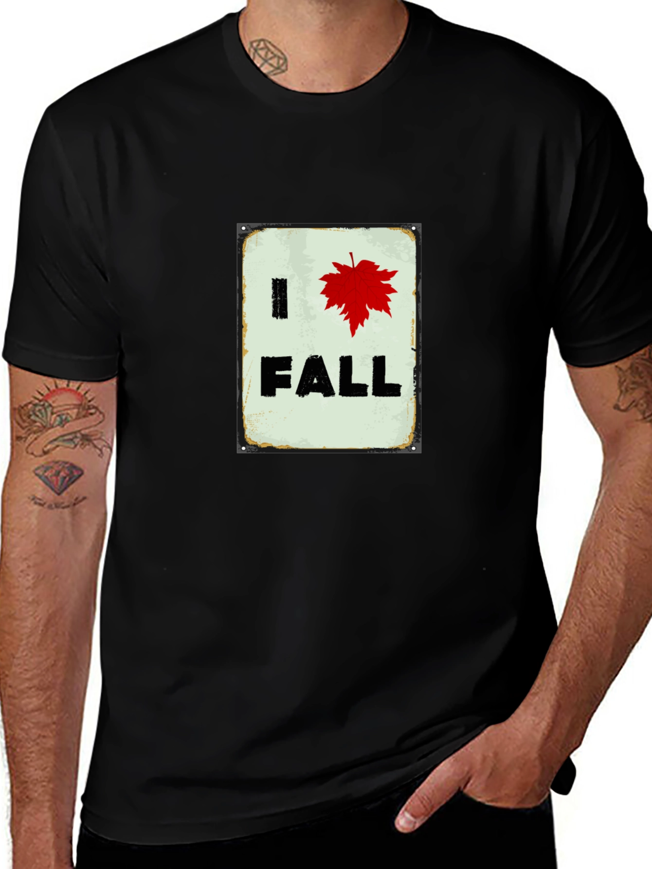 I Heart Fall T-Shirt - Red Leaf Autumn Tee
