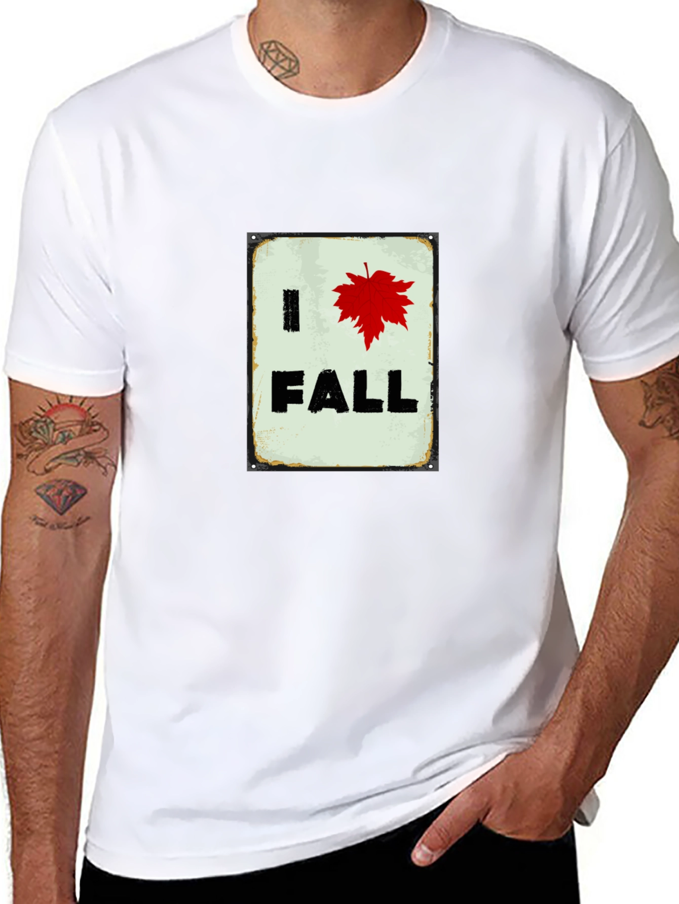 I Heart Fall T-Shirt - Red Leaf Autumn Tee