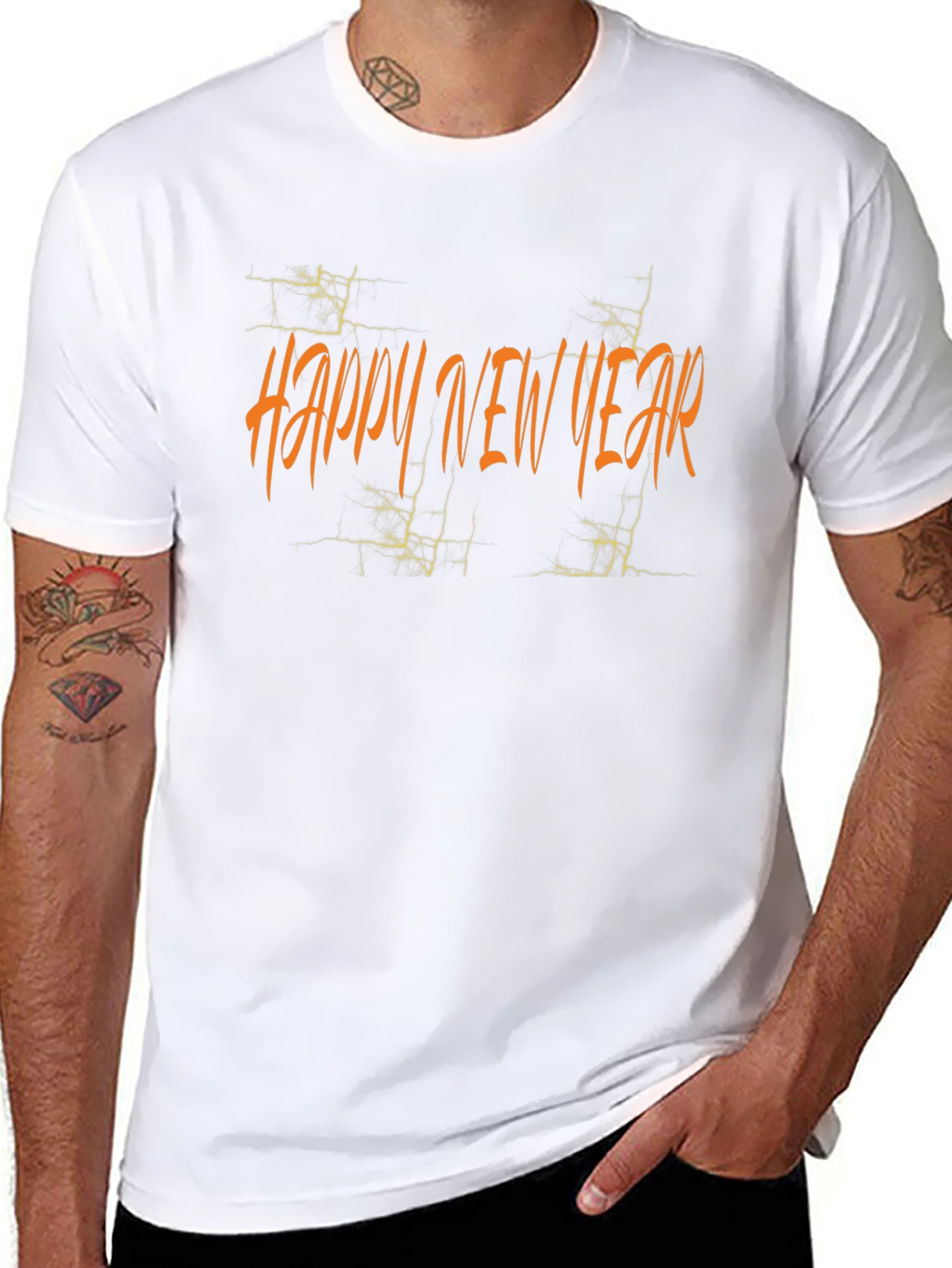 Happy New Year Graphic Tee - Black