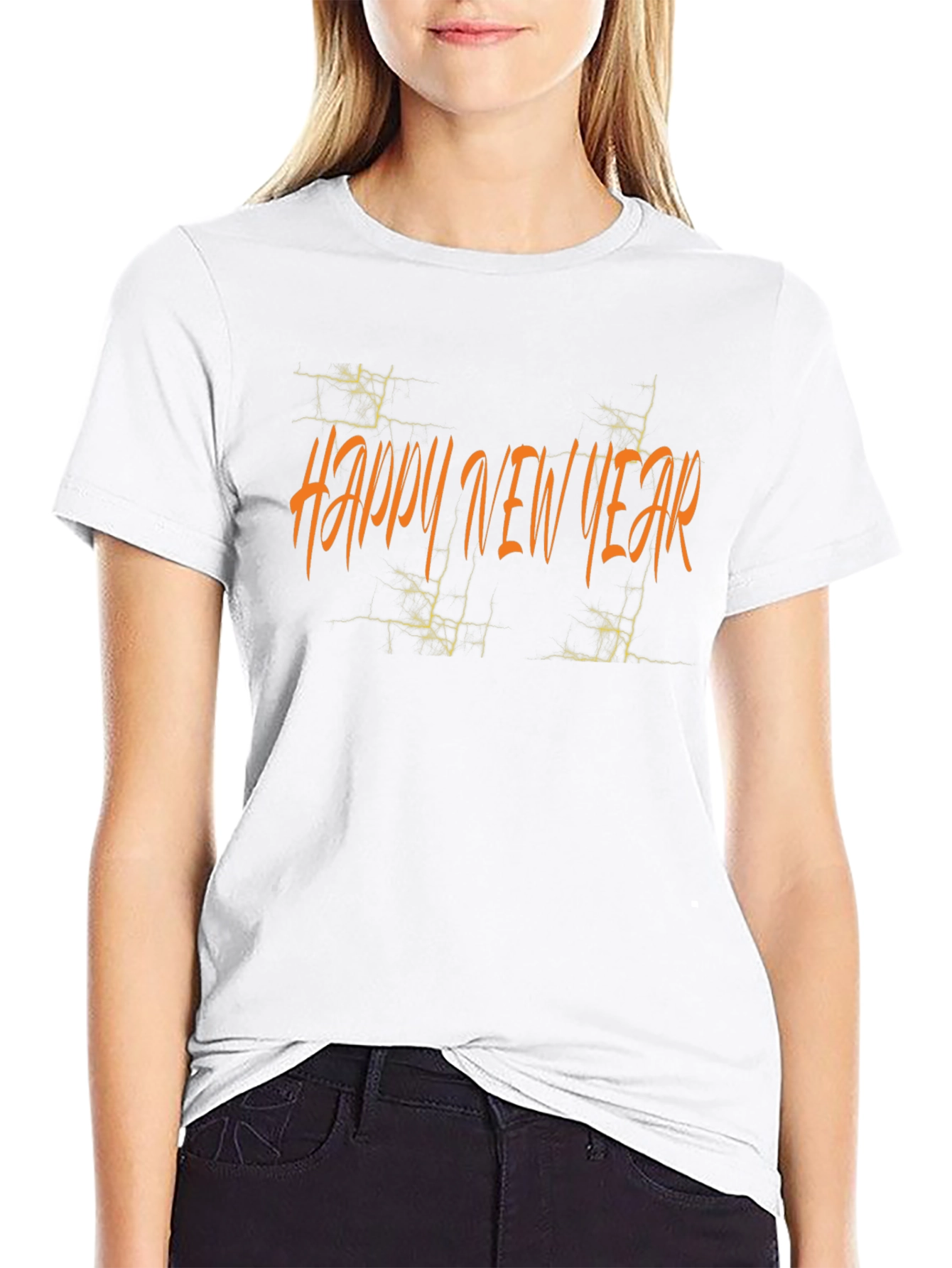 Happy New Year Graphic Tee - Black