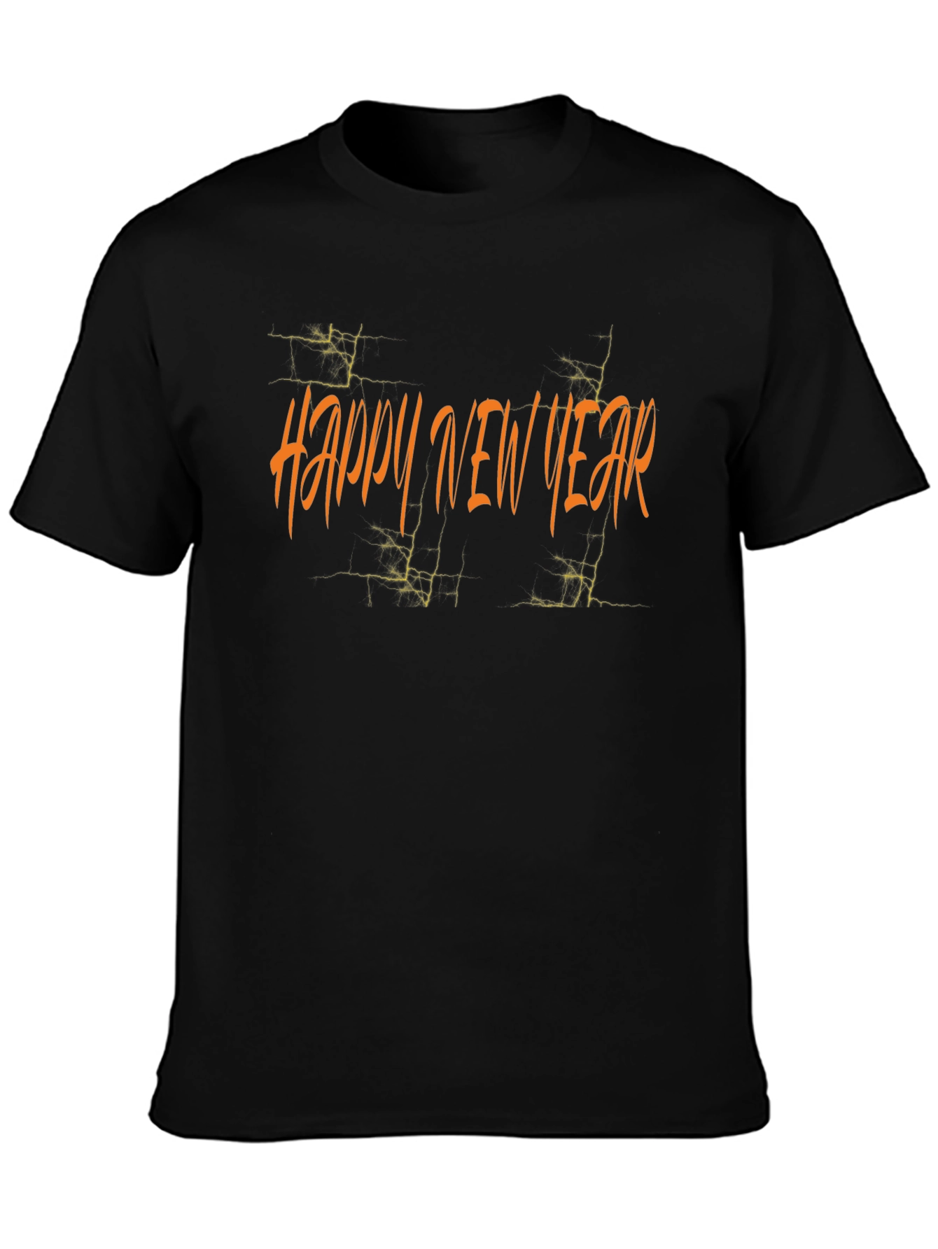 Happy New Year Graphic Tee - Black