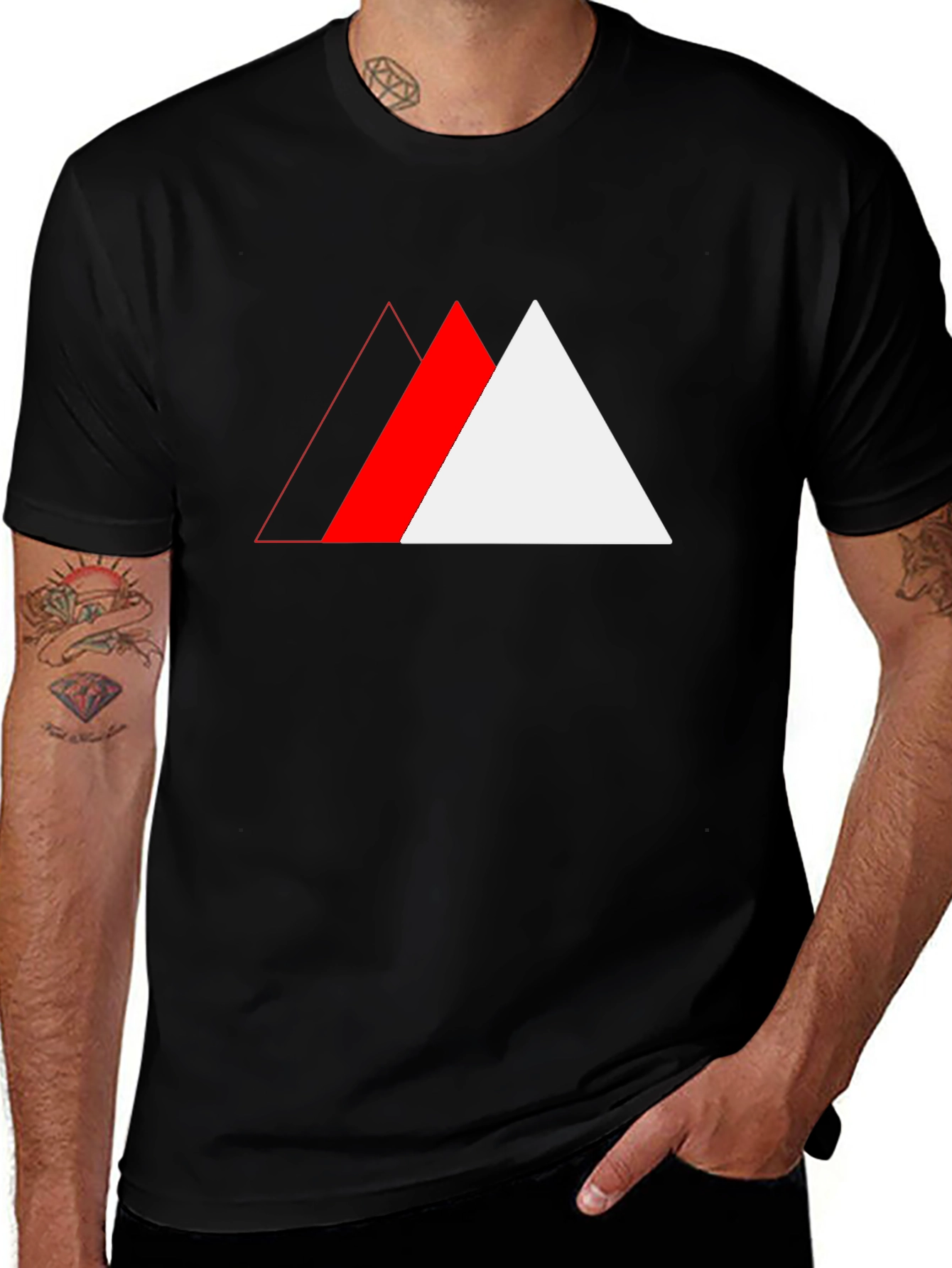 Abstract Triangle Graphic Tee - Cool Casual Wear