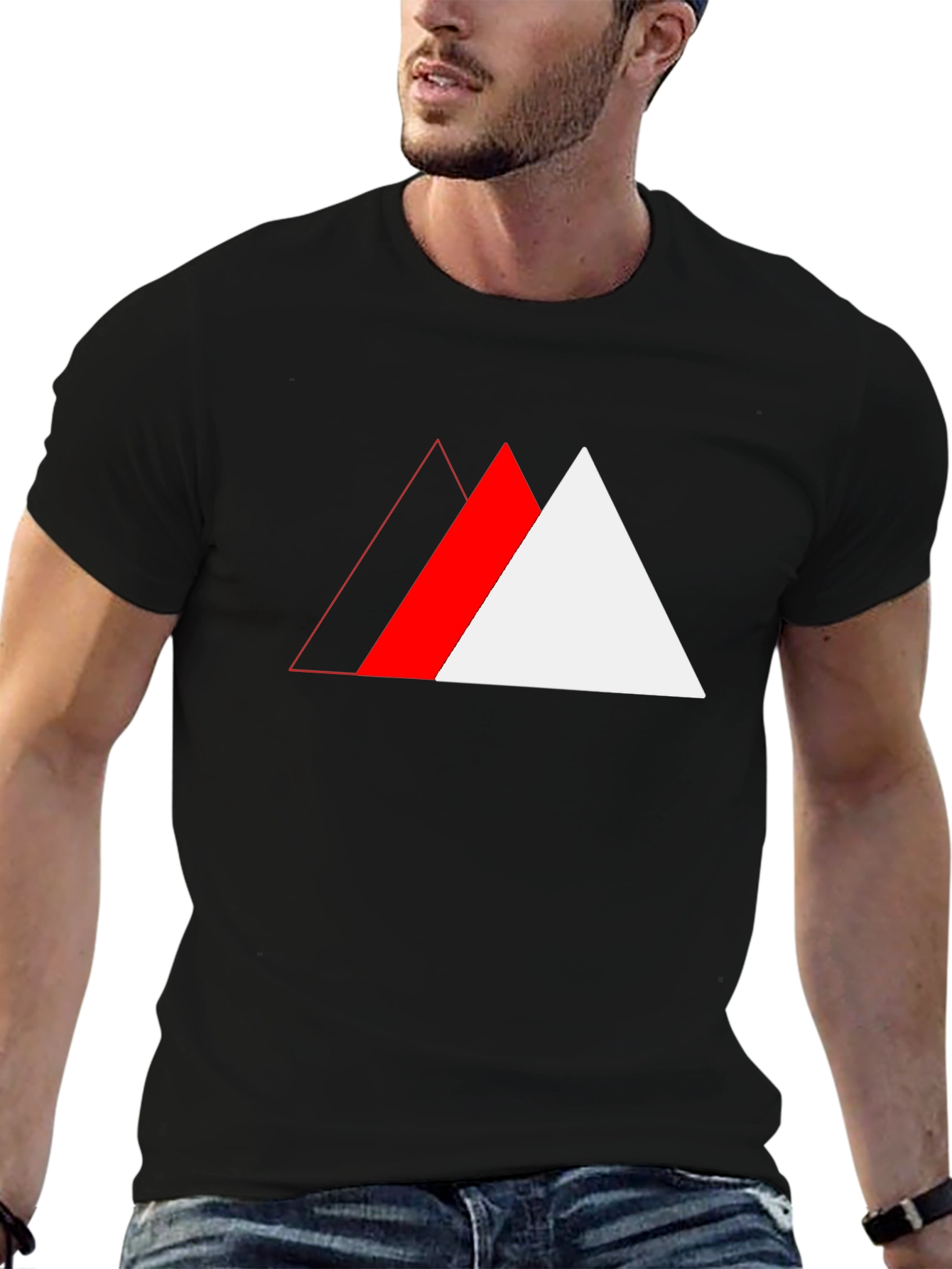 Abstract Triangle Graphic Tee - Cool Casual Wear
