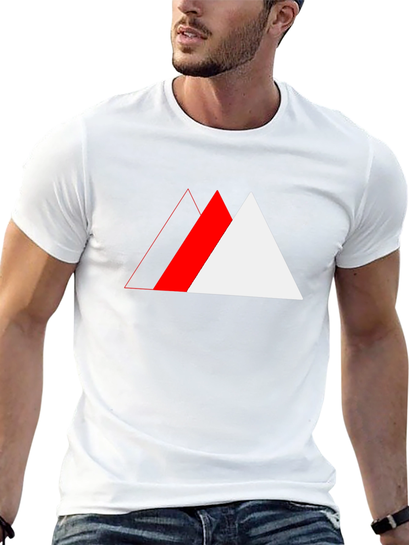 Abstract Triangle Graphic Tee - Cool Casual Wear