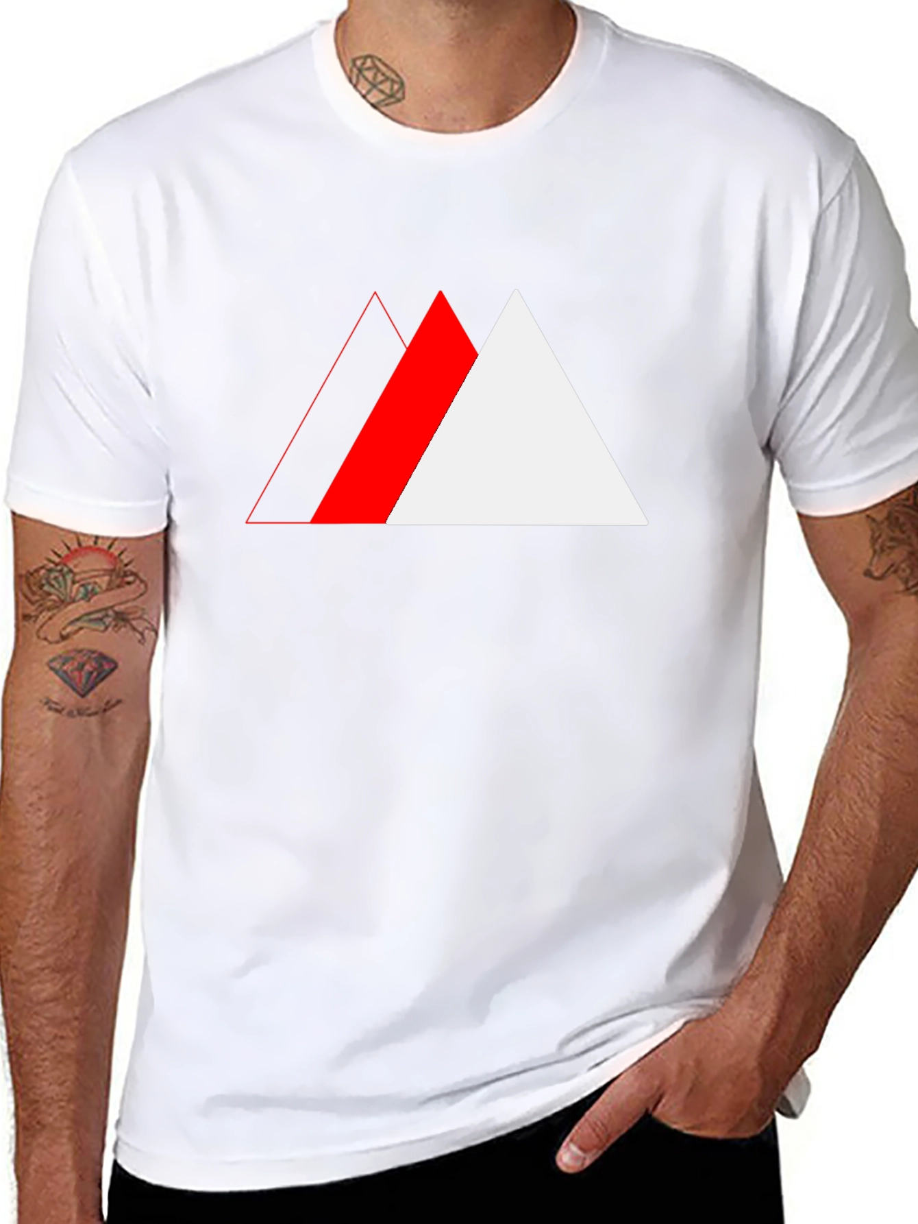 Abstract Triangle Graphic Tee - Cool Casual Wear