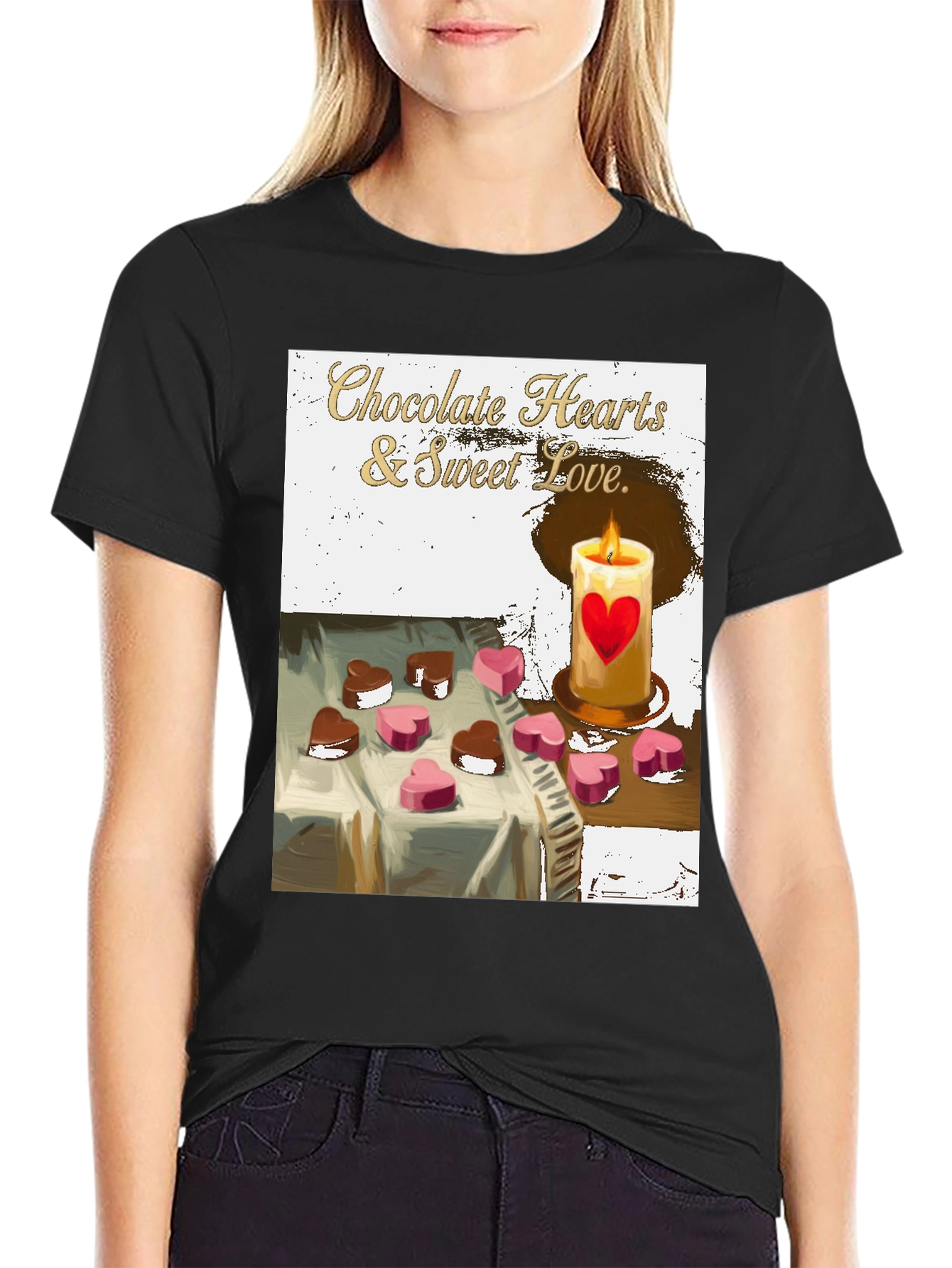 Chocolate Hearts & Sweet Love Graphic Tee