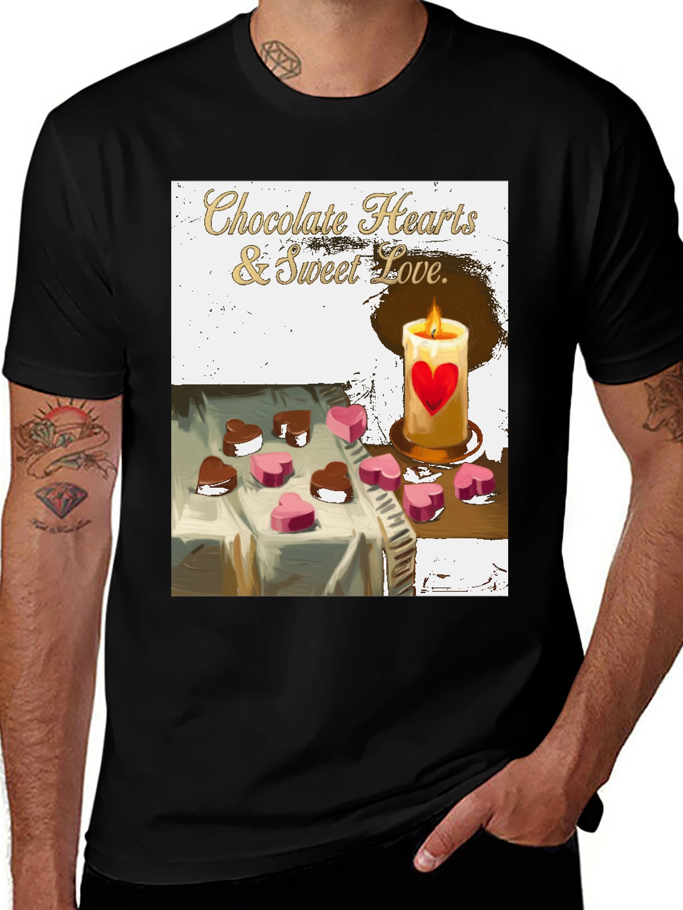 Chocolate Hearts & Sweet Love Graphic Tee
