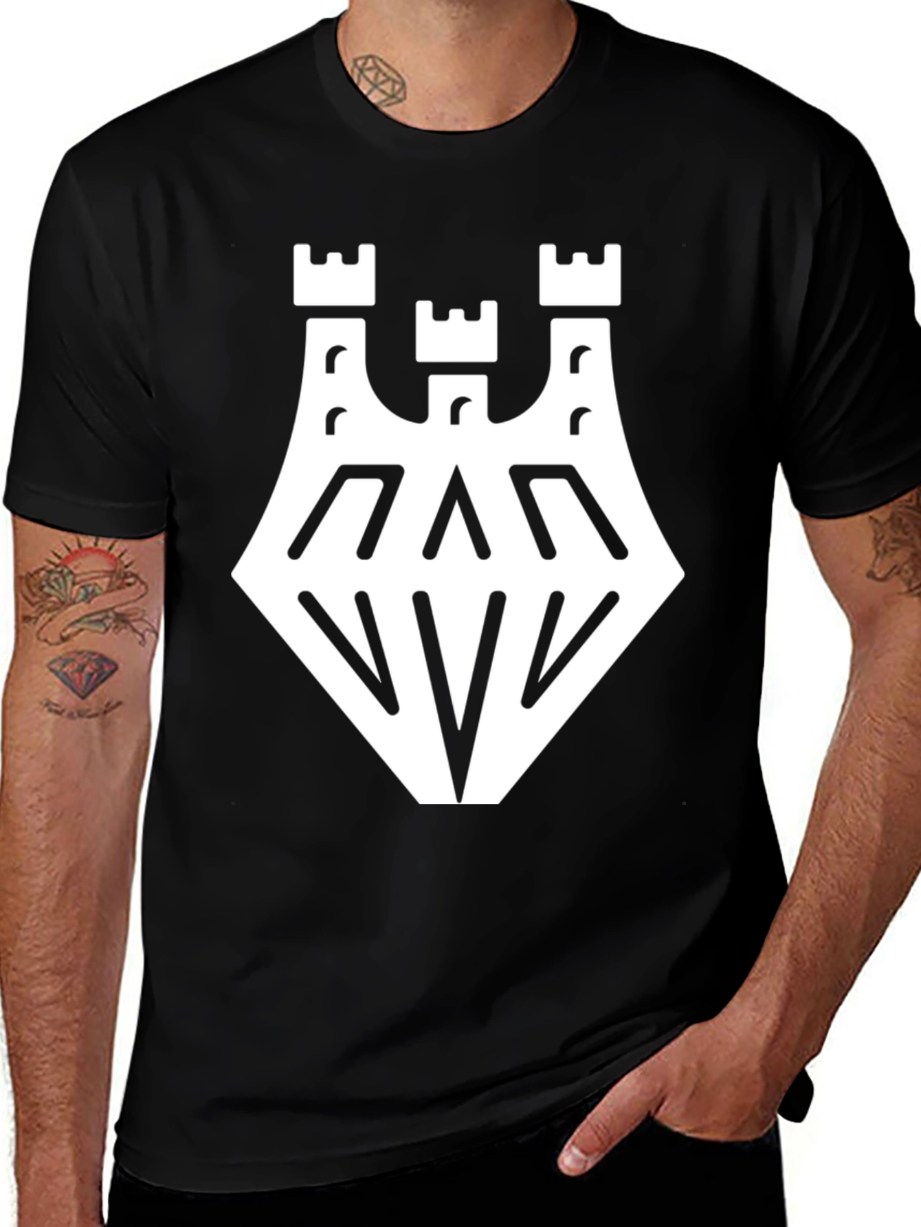 Black T-Shirt with White Castle Graphic