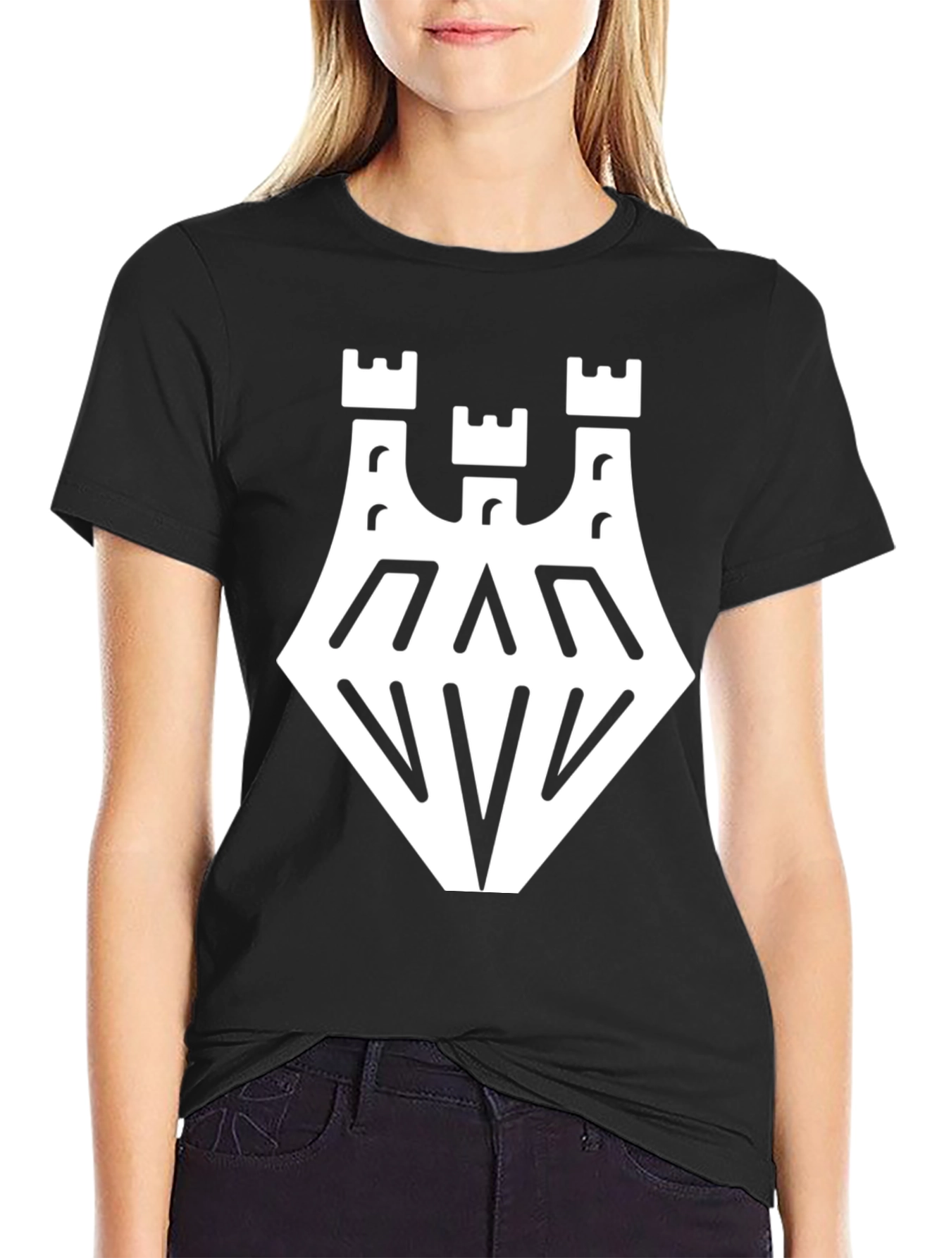 Black T-Shirt with White Castle Graphic