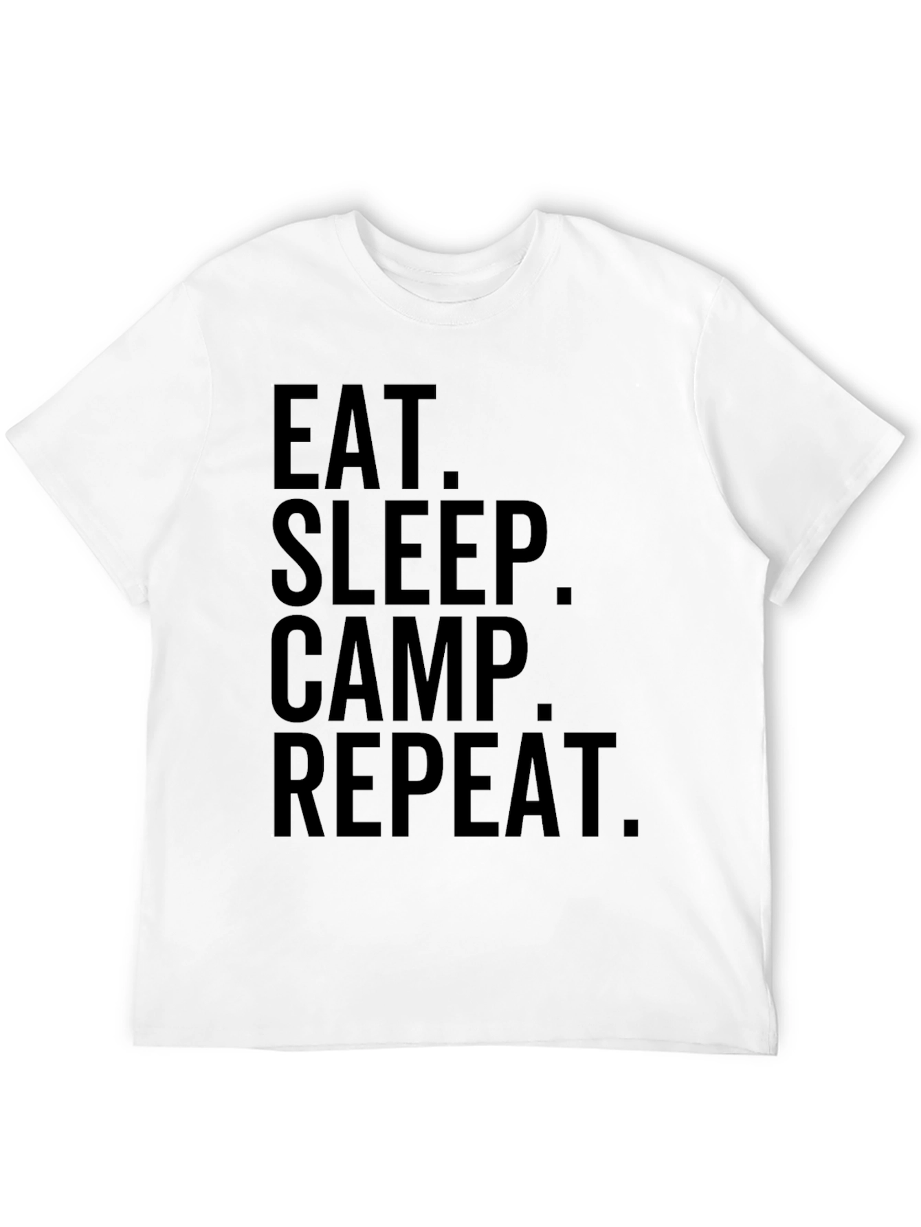 Eat Sleep Camp Repeat Black Graphic T-Shirt