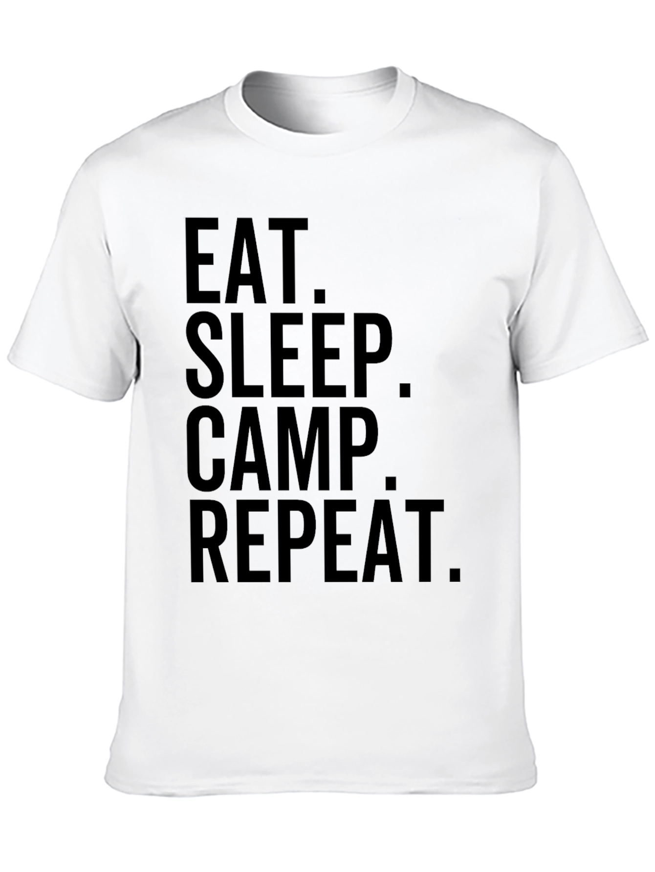 Eat Sleep Camp Repeat Black Graphic T-Shirt