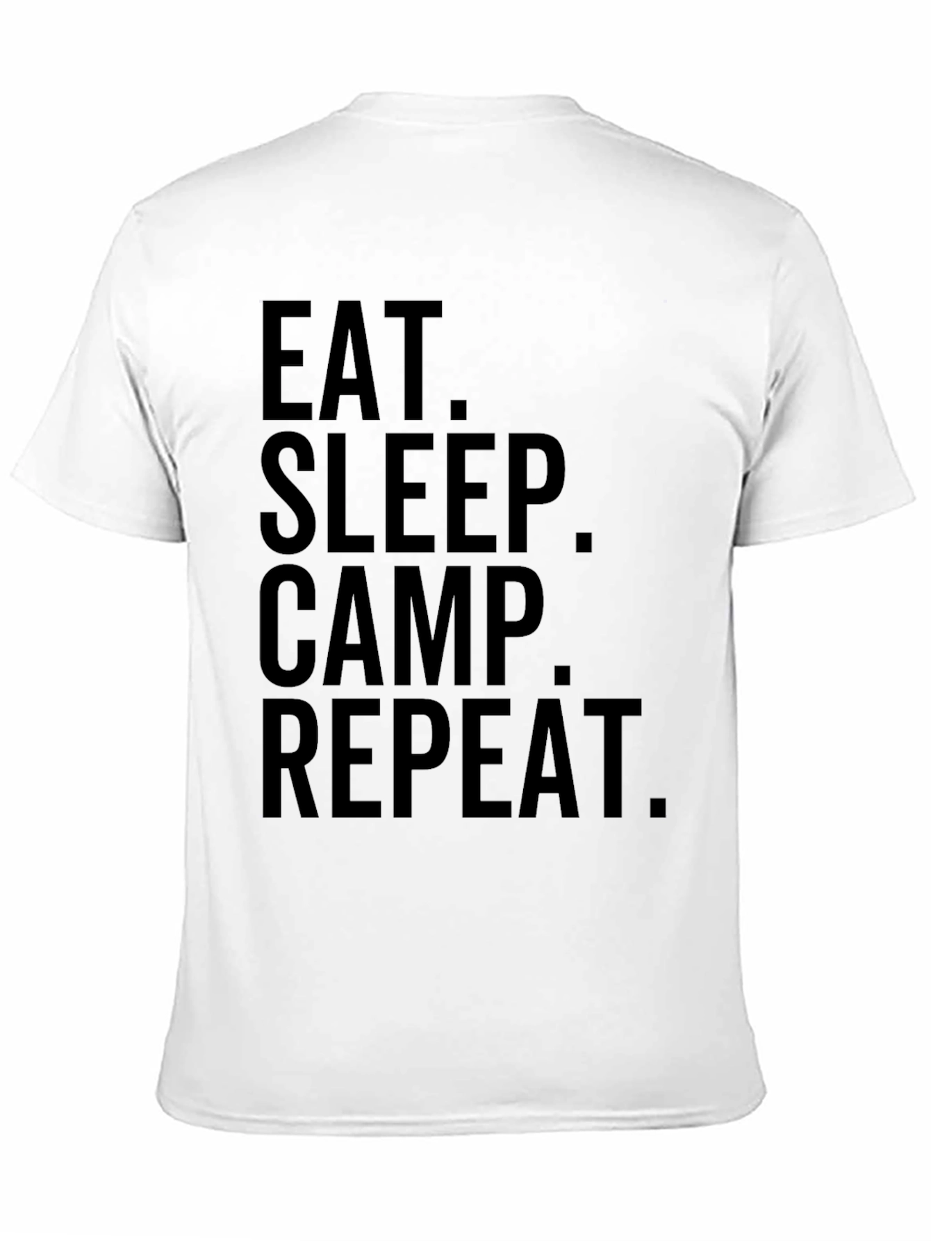 Eat Sleep Camp Repeat Black Graphic T-Shirt