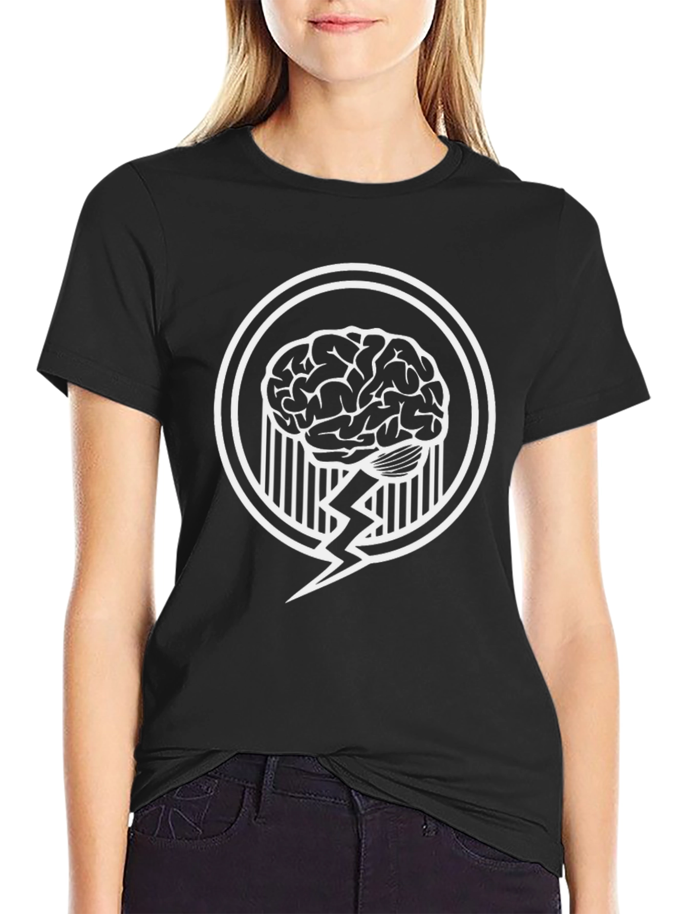 Brain Power T-Shirt - Black Graphic Tee
