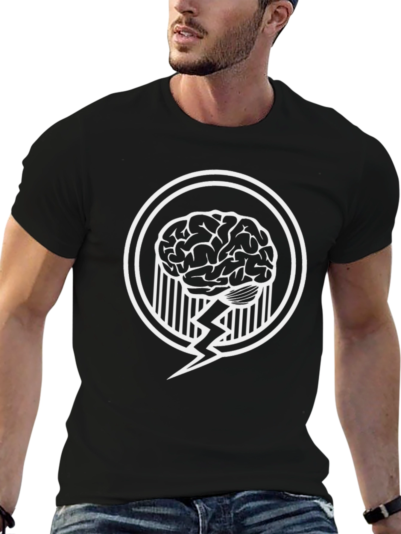 Brain Power T-Shirt - Black Graphic Tee