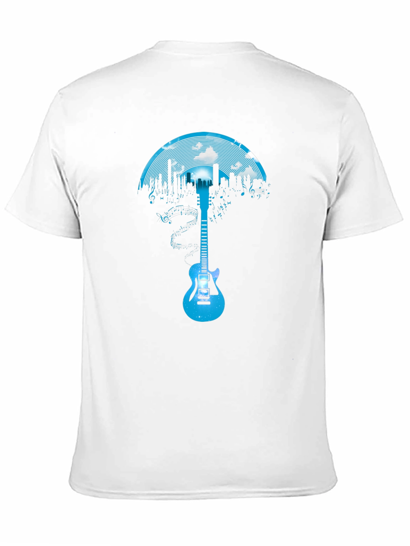 Cityscape Guitar Graphic T-Shirt