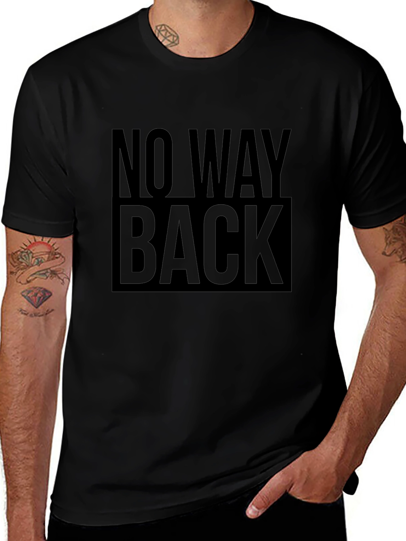 No Way Back Graphic Tee - Mens Black T-Shirt