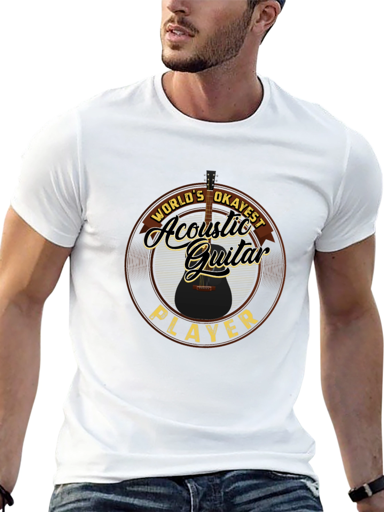 Acoustic Guitar Player T-Shirt - Worlds Okayest