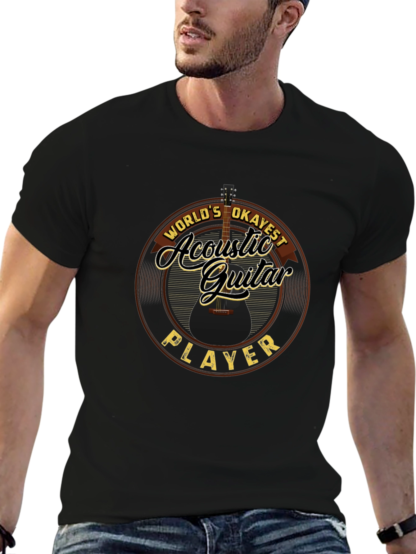 Acoustic Guitar Player T-Shirt - Worlds Okayest