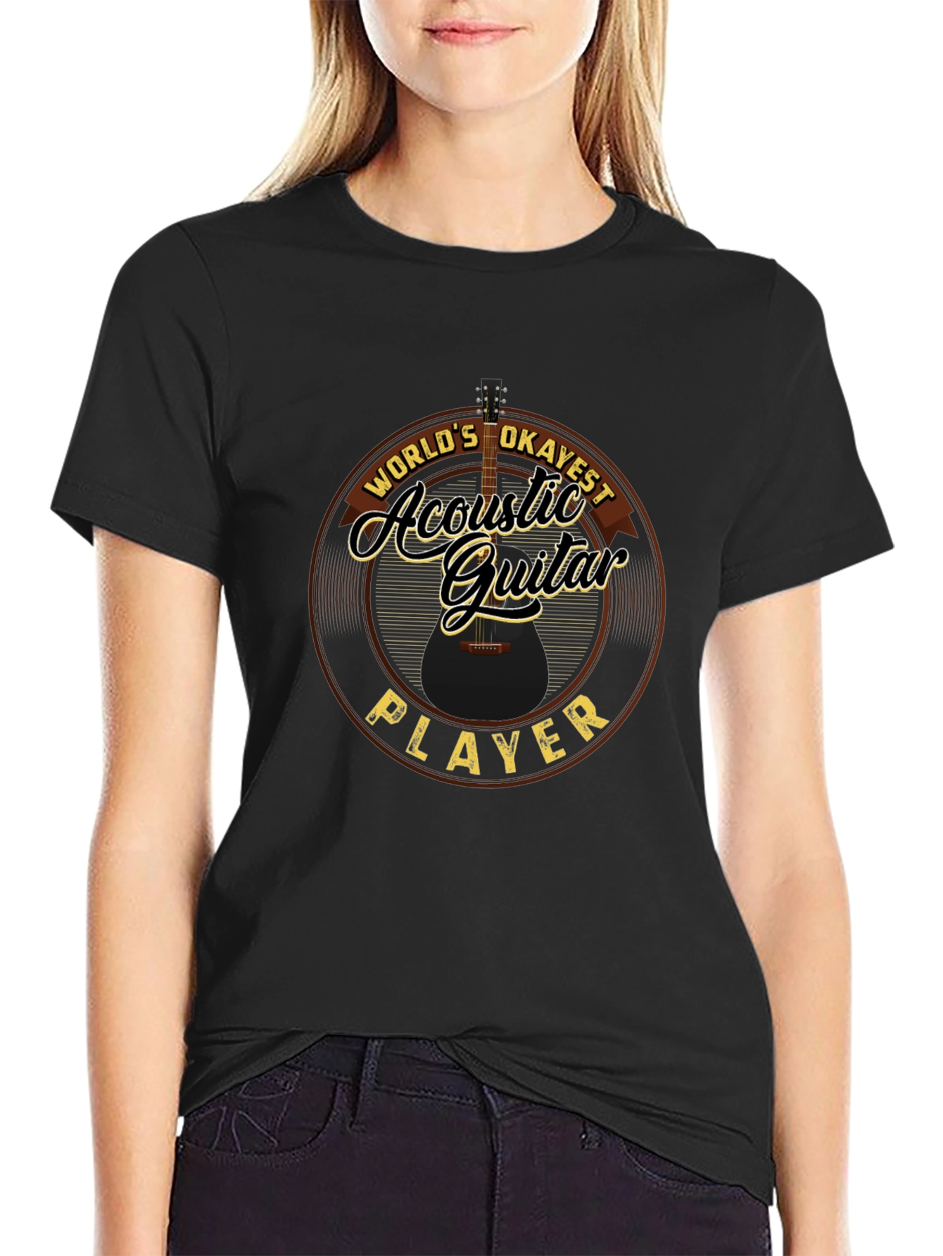 Acoustic Guitar Player T-Shirt - Worlds Okayest