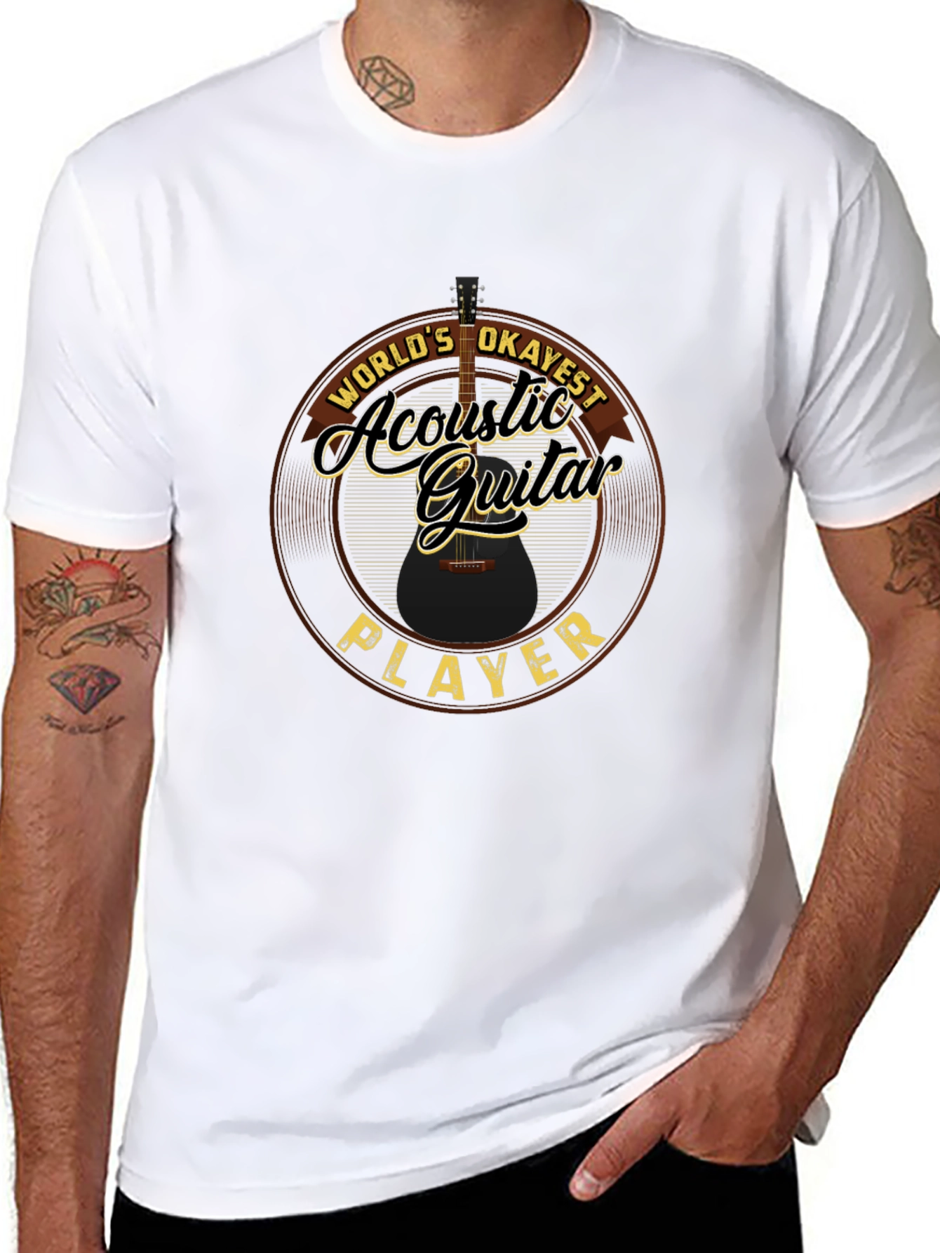Acoustic Guitar Player T-Shirt - Worlds Okayest