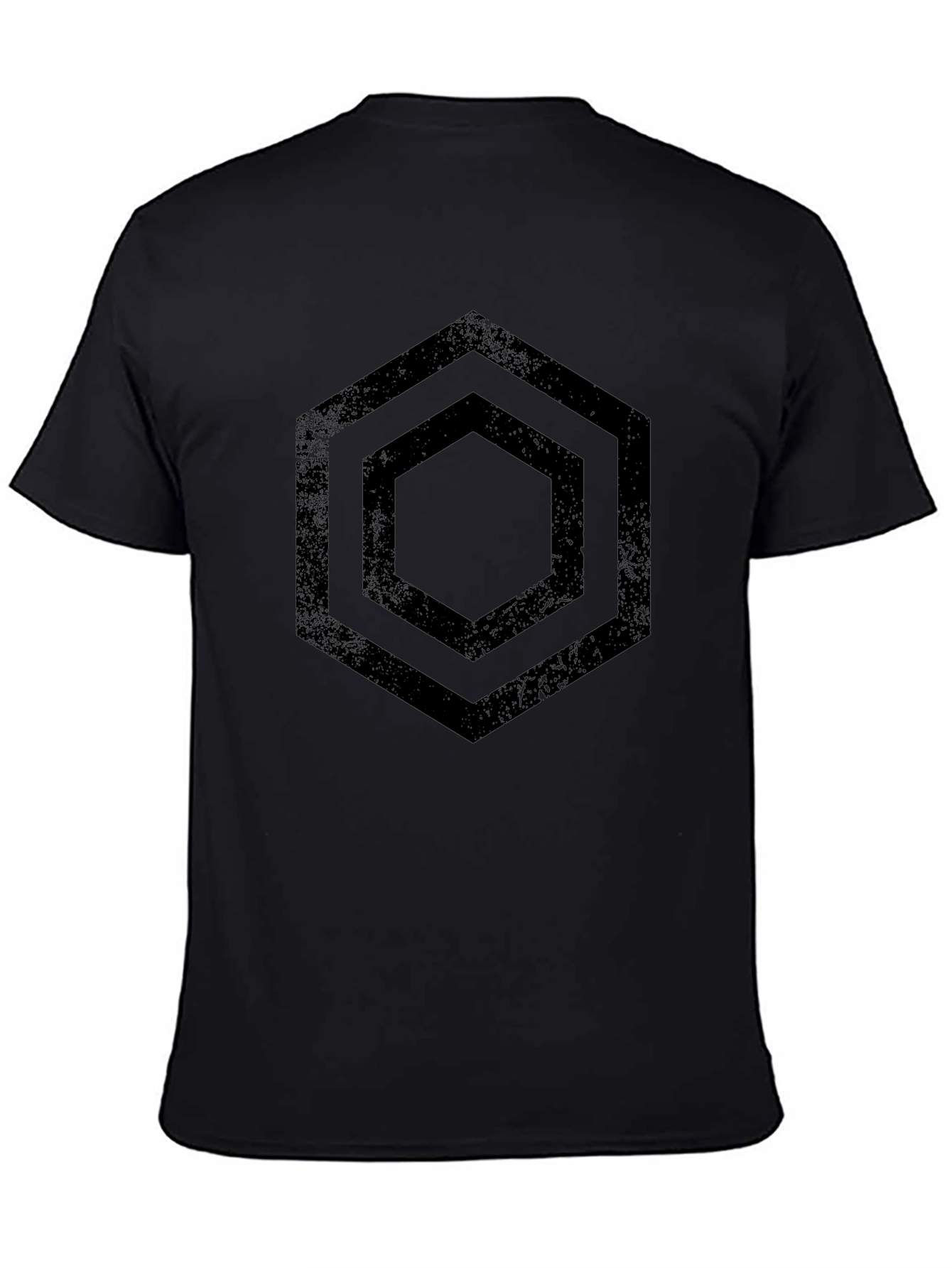 Hexagon Graphic Tee - Black Geometric Design T-Shirt