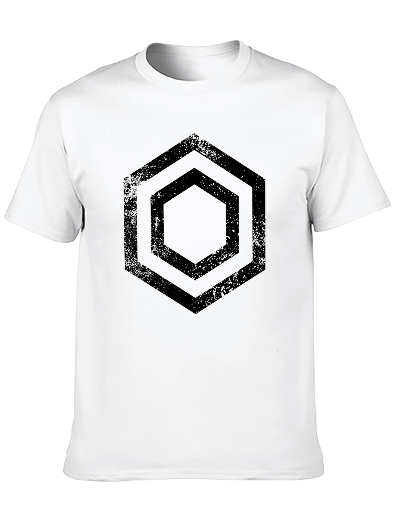 Hexagon Graphic Tee - Black Geometric Design T-Shirt