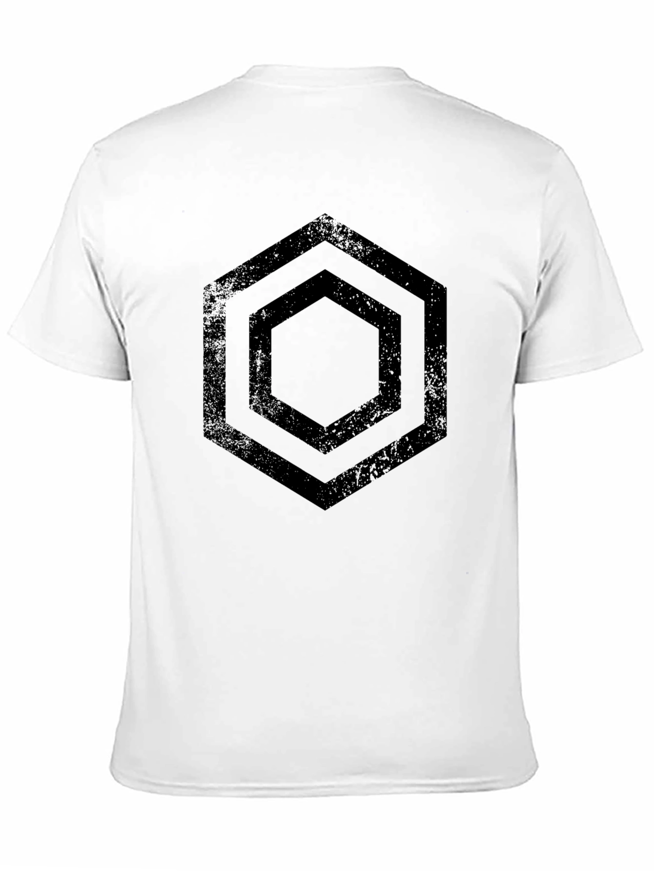 Hexagon Graphic Tee - Black Geometric Design T-Shirt
